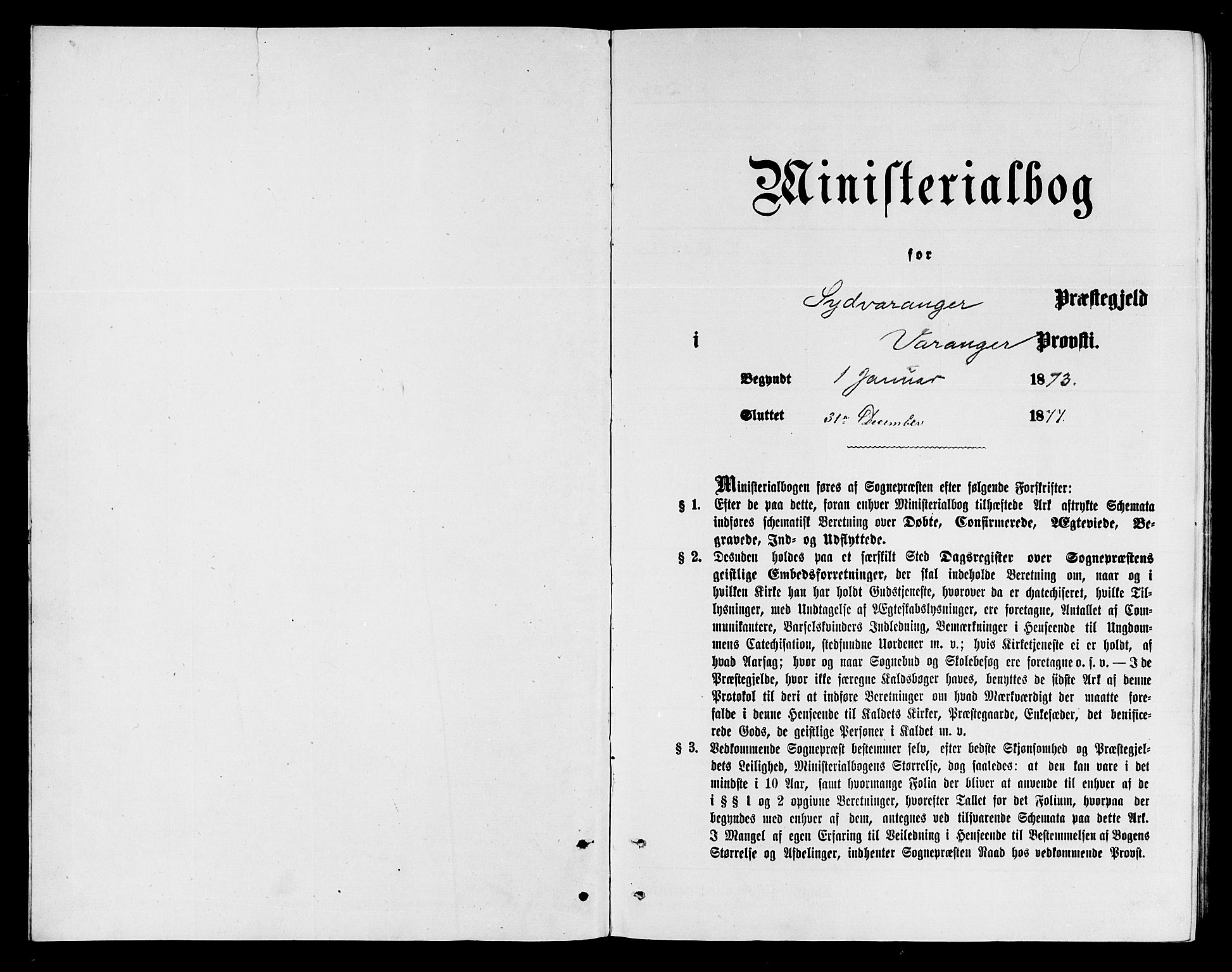 Sør-Varanger sokneprestkontor, SATØ/S-1331/H/Hb/L0002klokker: Parish register (copy) no. 2, 1873-1877