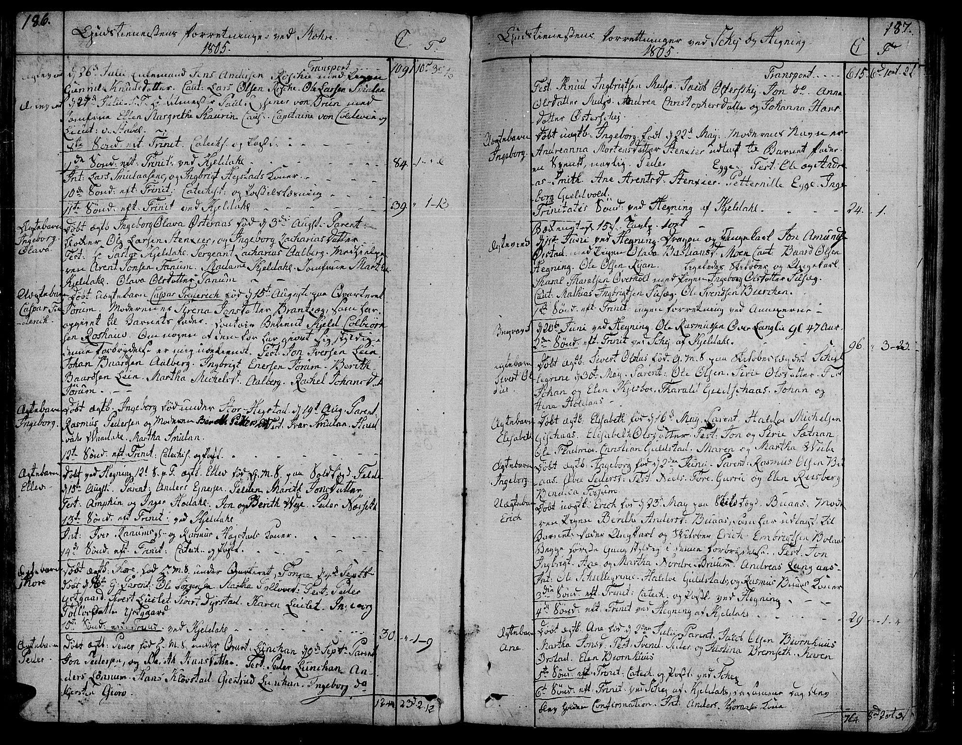 Ministerialprotokoller, klokkerbøker og fødselsregistre - Nord-Trøndelag, SAT/A-1458/735/L0332: Parish register (official) no. 735A03, 1795-1816, p. 186-187