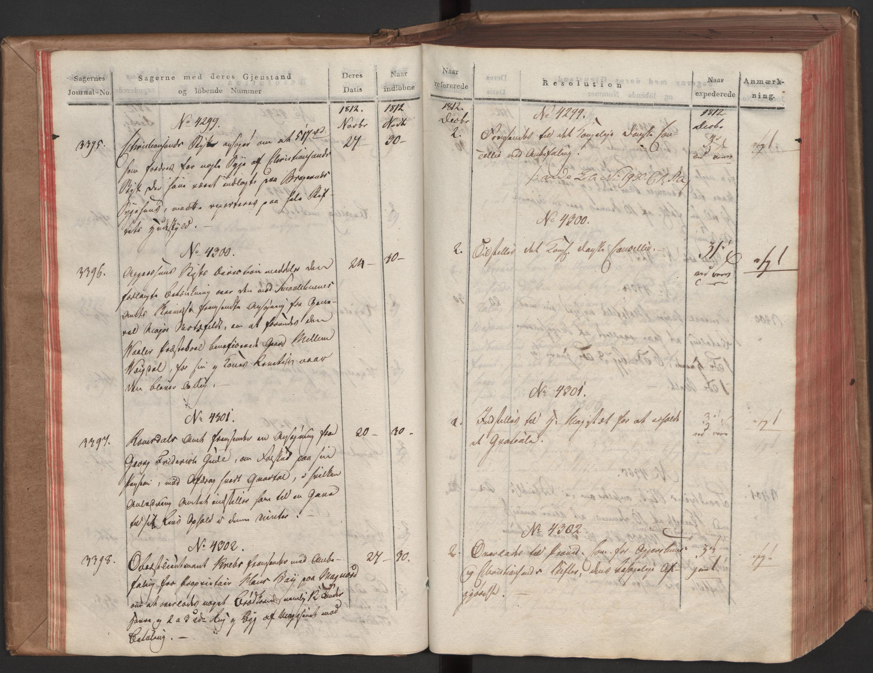Stattholderembetet 1810-1814, 1. kontor (Kontor A), AV/RA-EA-2872/Ab/L0005: Referatprotokoll,  j.nr. 3328b-4243,  l.nr. 4214b-5321, 1812-1813, p. 27