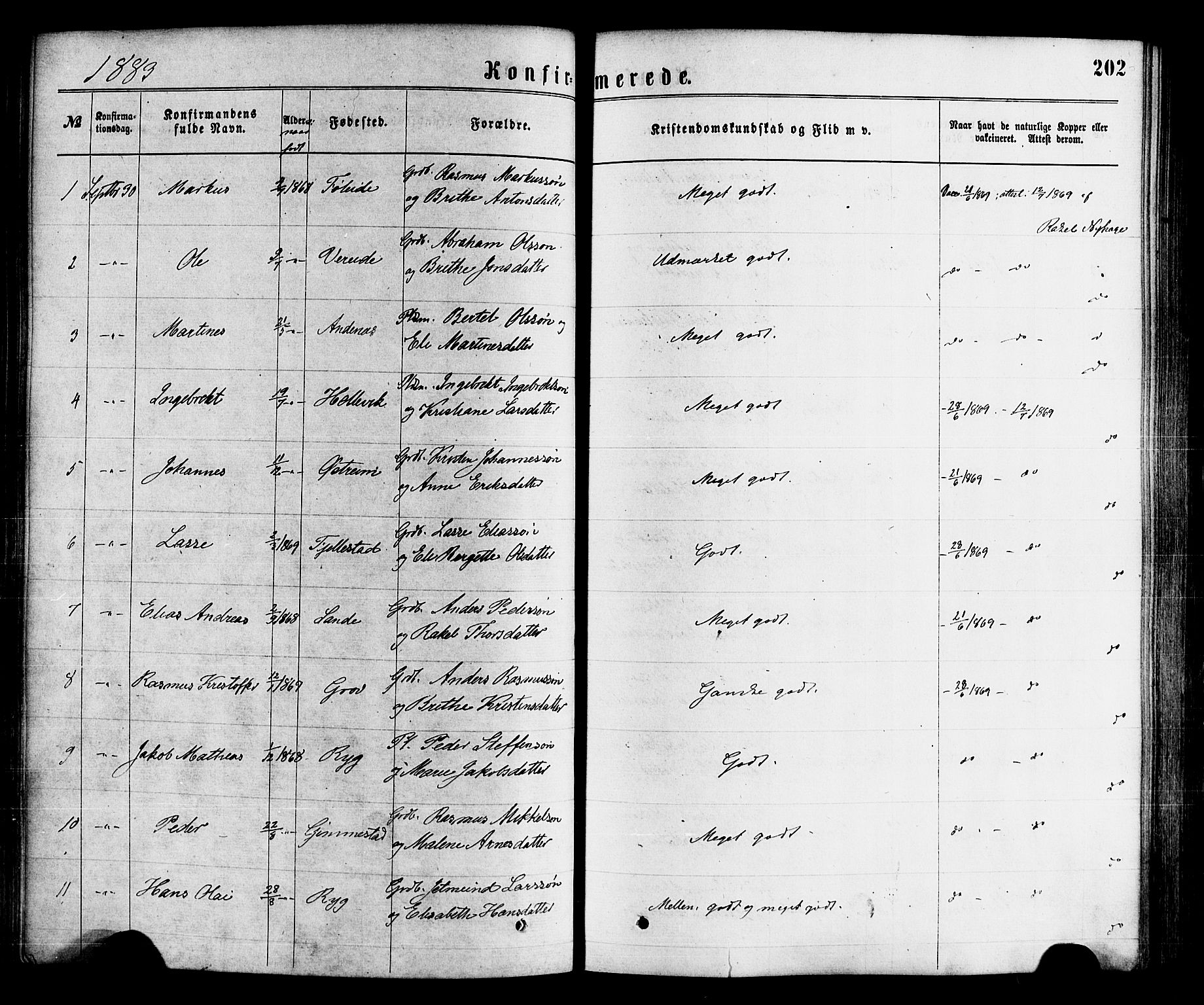 Gloppen sokneprestembete, SAB/A-80101/H/Haa/Haaa/L0010: Parish register (official) no. A 10, 1871-1884, p. 202