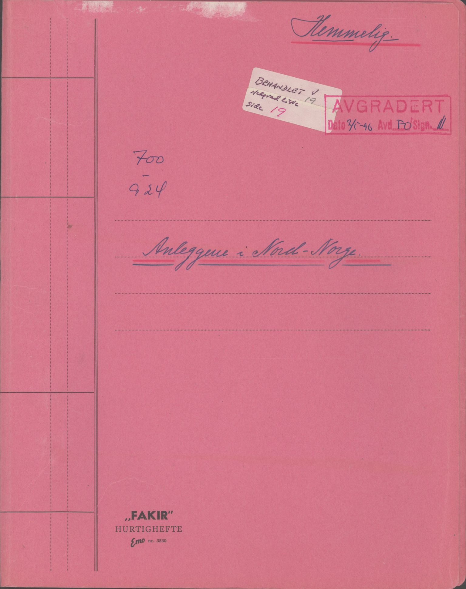 Forsvaret, Generalinspektør og sjefen for Kystartilleriet, RA/RAFA-2045/D/Da/L0031: UTBYGGING - ANLEGG / FORT, 1953, p. 1