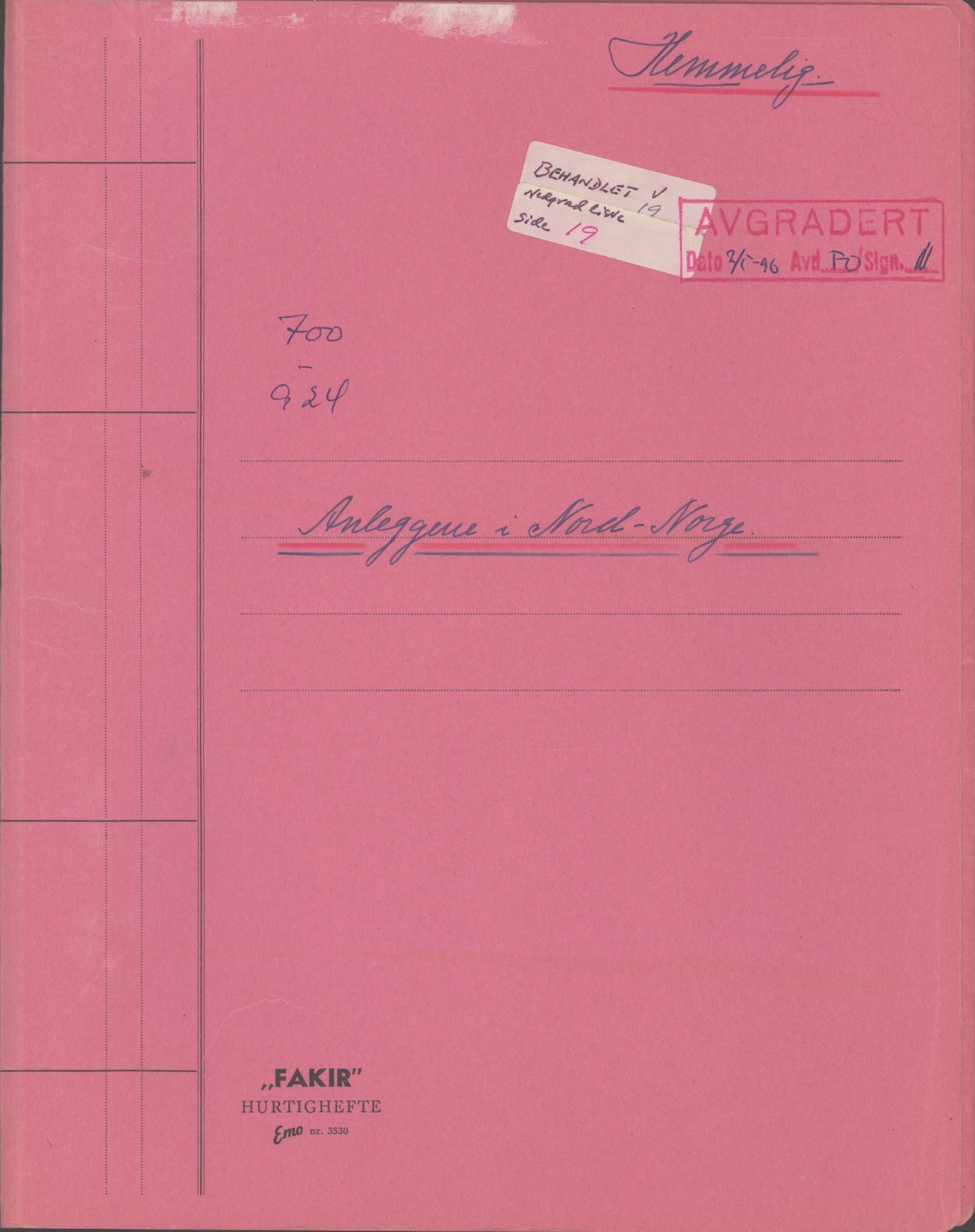 Forsvaret, Generalinspektør og sjefen for Kystartilleriet, AV/RA-RAFA-2045/D/Da/L0031: UTBYGGING - ANLEGG / FORT, 1953, p. 1