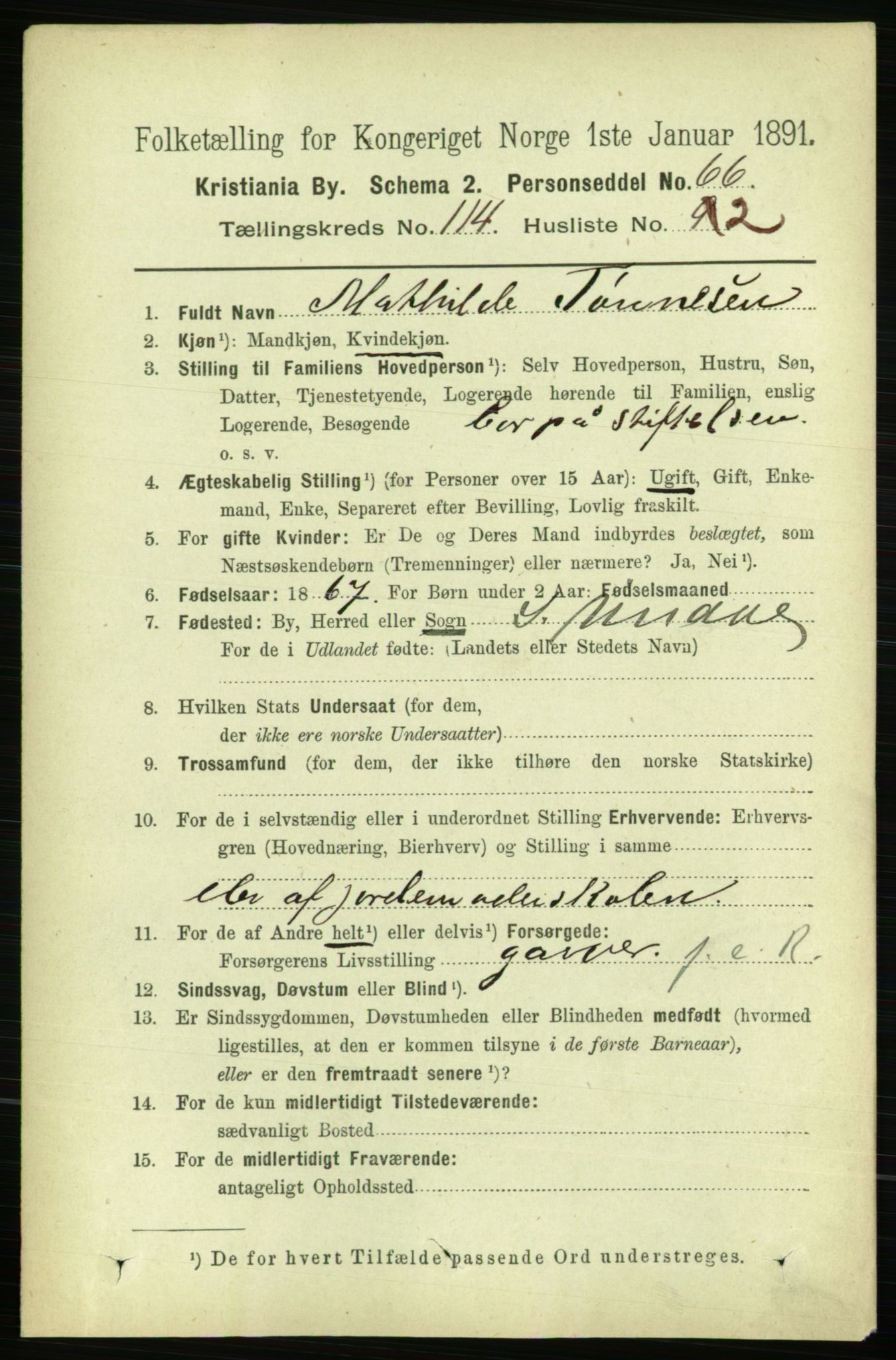 RA, 1891 census for 0301 Kristiania, 1891, p. 60837