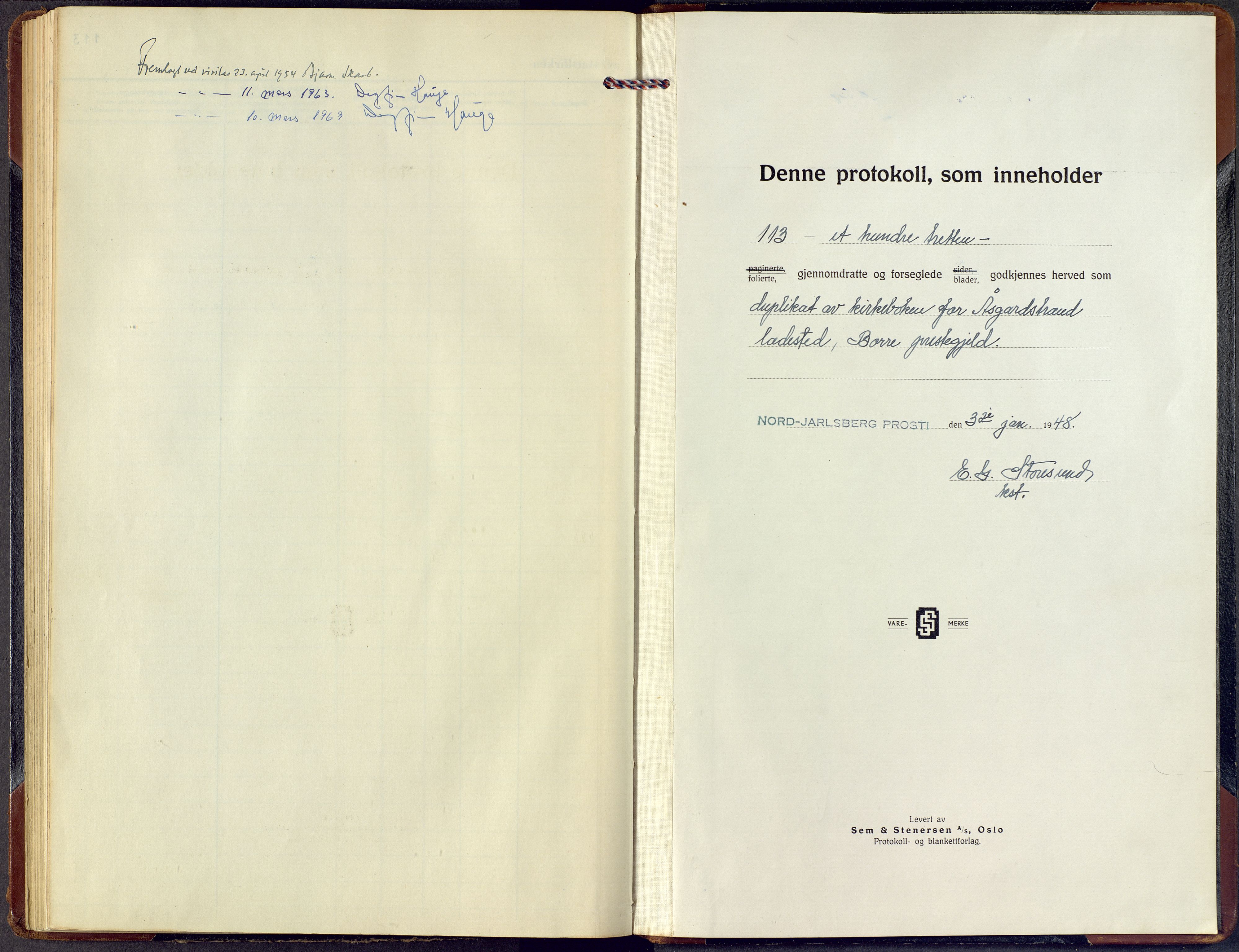 Borre kirkebøker, AV/SAKO-A-338/F/Fb/L0004: Parish register (official) no. II 4, 1948-1965