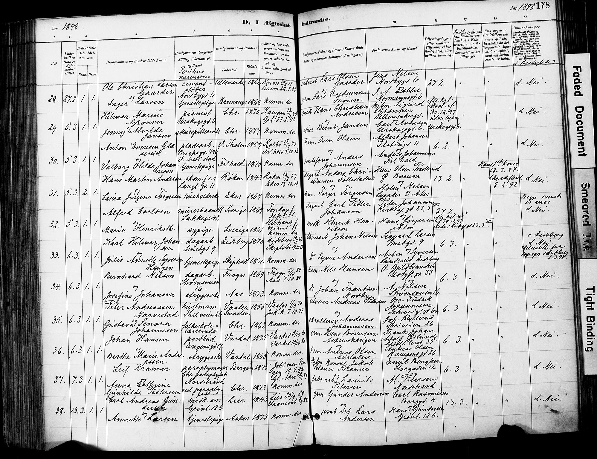 Grønland prestekontor Kirkebøker, AV/SAO-A-10848/F/Fa/L0013: Parish register (official) no. 13, 1887-1906, p. 178