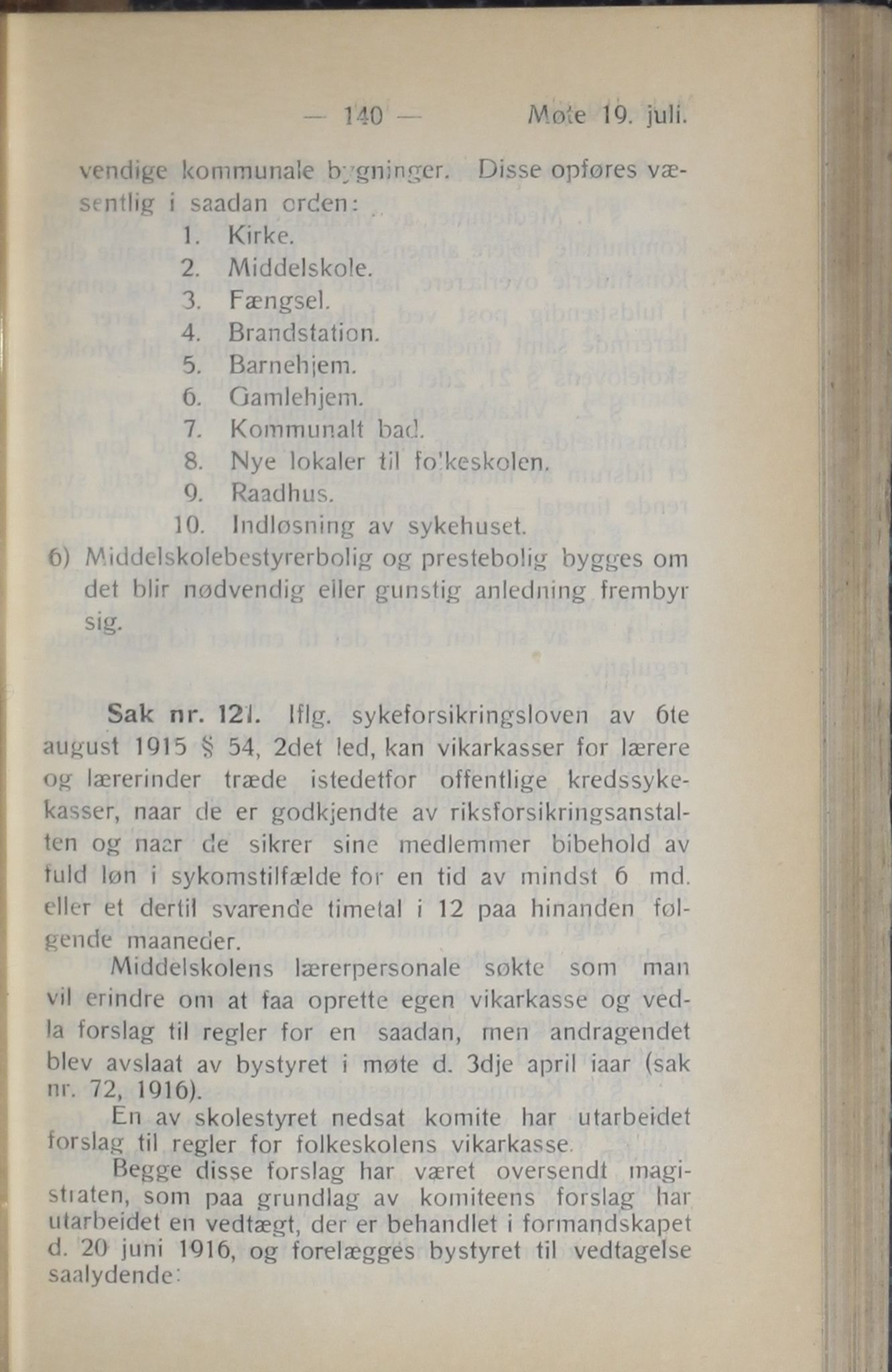 Narvik kommune. Formannskap , AIN/K-18050.150/A/Ab/L0006: Møtebok, 1916