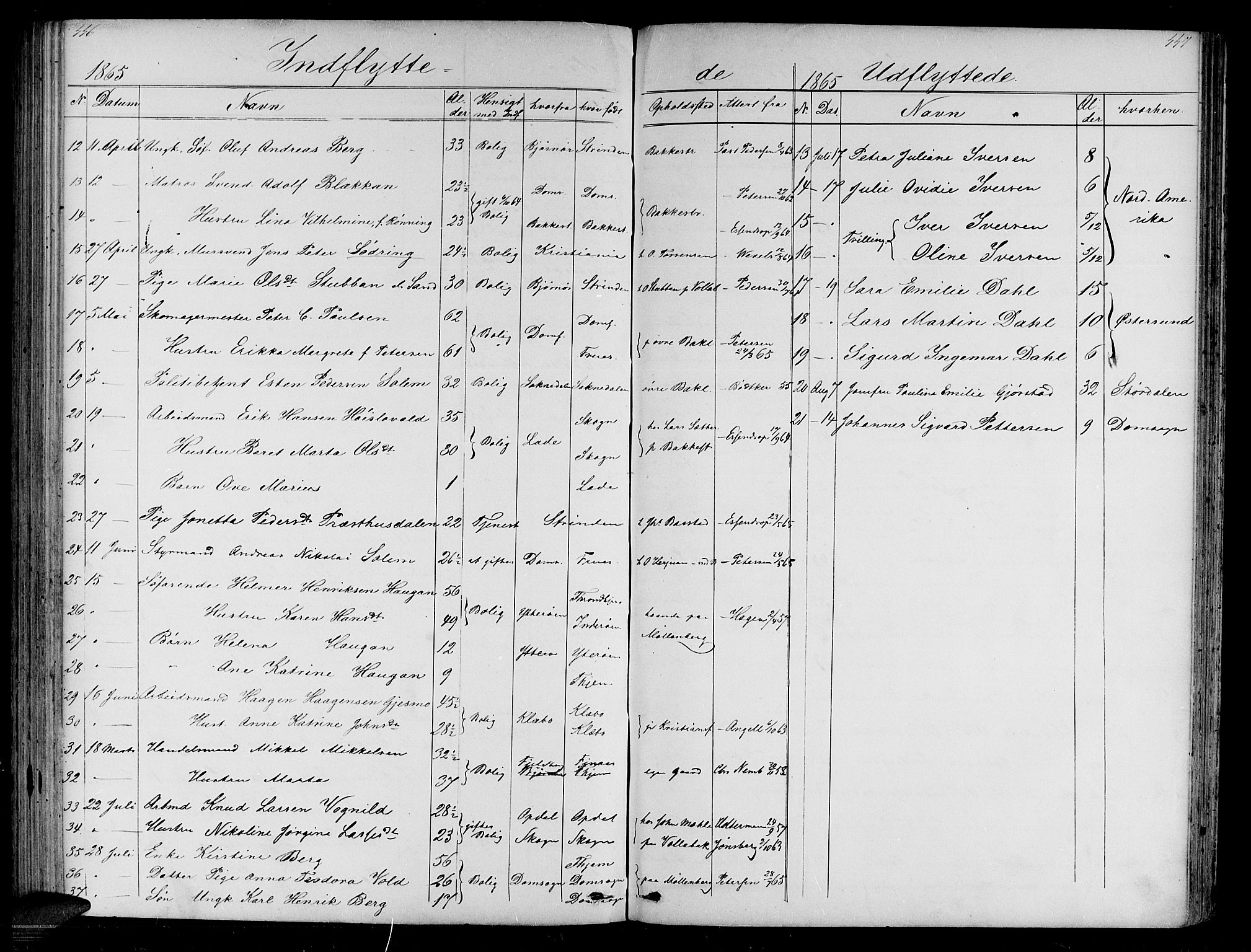 Ministerialprotokoller, klokkerbøker og fødselsregistre - Sør-Trøndelag, AV/SAT-A-1456/604/L0219: Parish register (copy) no. 604C02, 1851-1869, p. 446-447