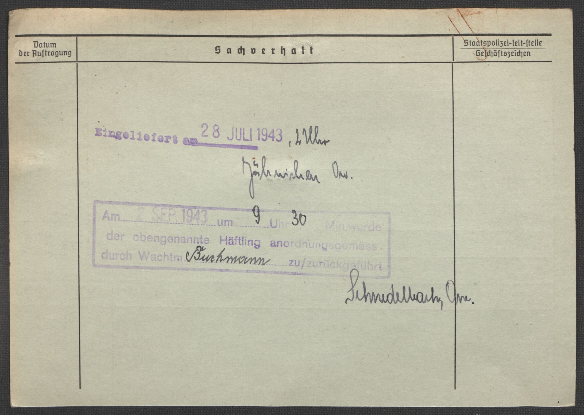 Befehlshaber der Sicherheitspolizei und des SD, AV/RA-RAFA-5969/E/Ea/Eaa/L0003: Register over norske fanger i Møllergata 19: Eng-Hag, 1940-1945, p. 183