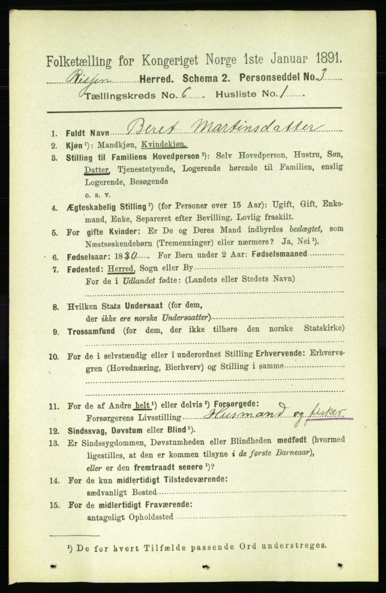 RA, 1891 census for 1624 Rissa, 1891, p. 3304