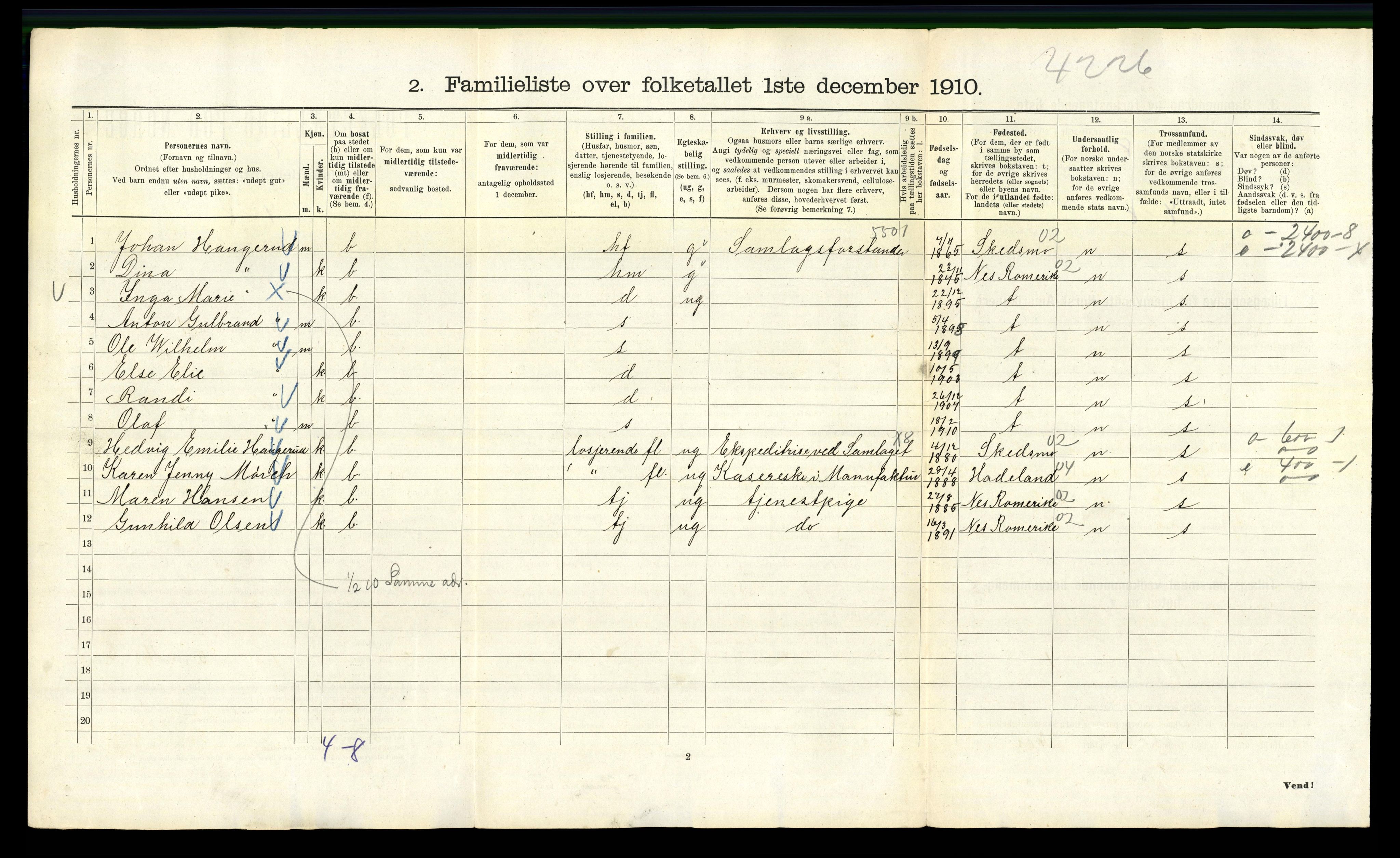 RA, 1910 census for Kristiania, 1910, p. 99554