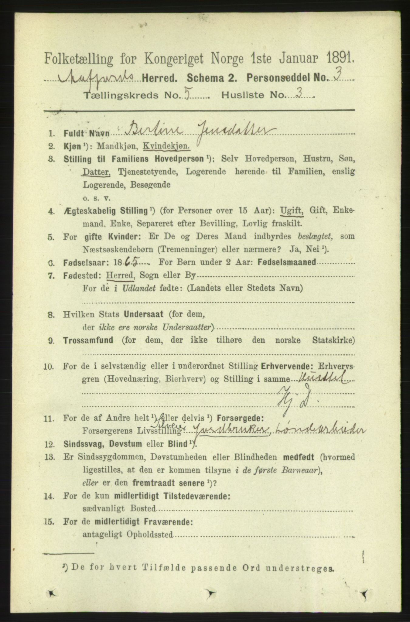 RA, 1891 census for 1630 Åfjord, 1891, p. 1207