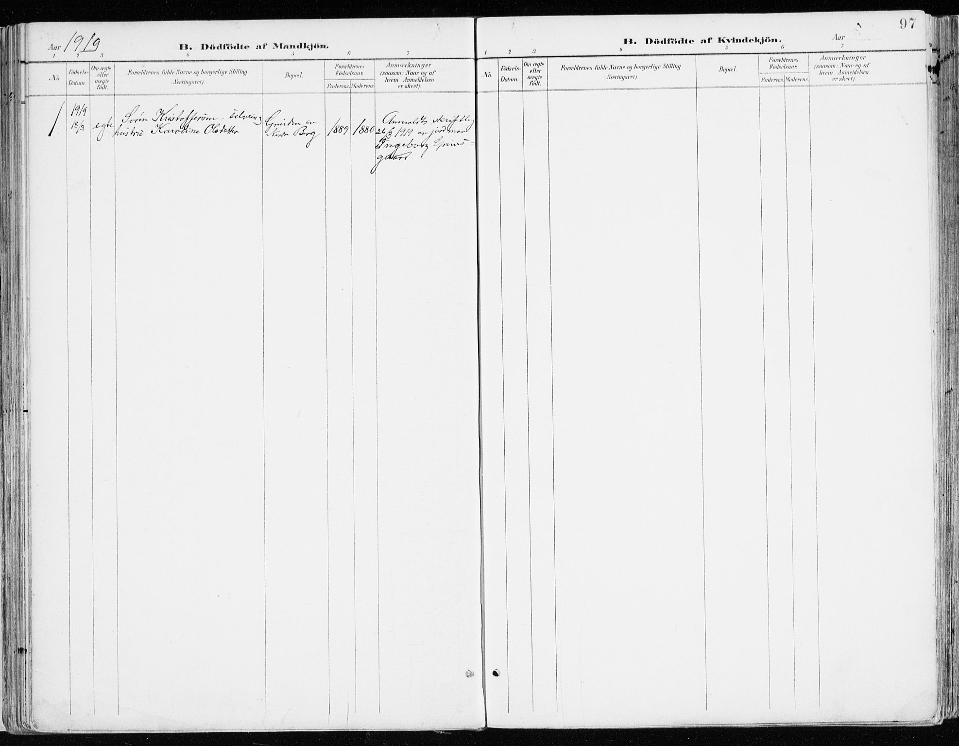 Nord-Odal prestekontor, SAH/PREST-032/H/Ha/Haa/L0009: Parish register (official) no. 9, 1902-1926, p. 97