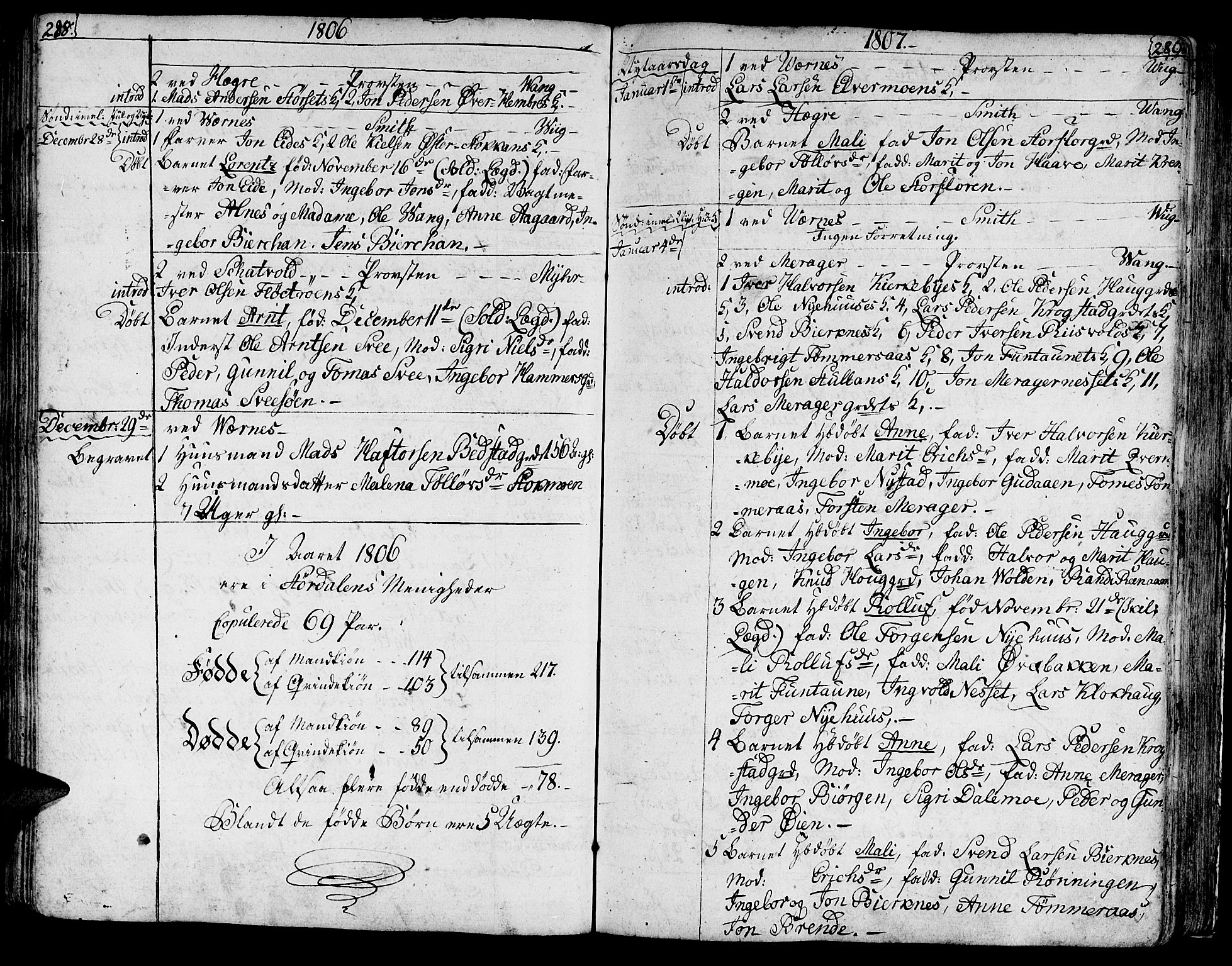 Ministerialprotokoller, klokkerbøker og fødselsregistre - Nord-Trøndelag, SAT/A-1458/709/L0060: Parish register (official) no. 709A07, 1797-1815, p. 288-289