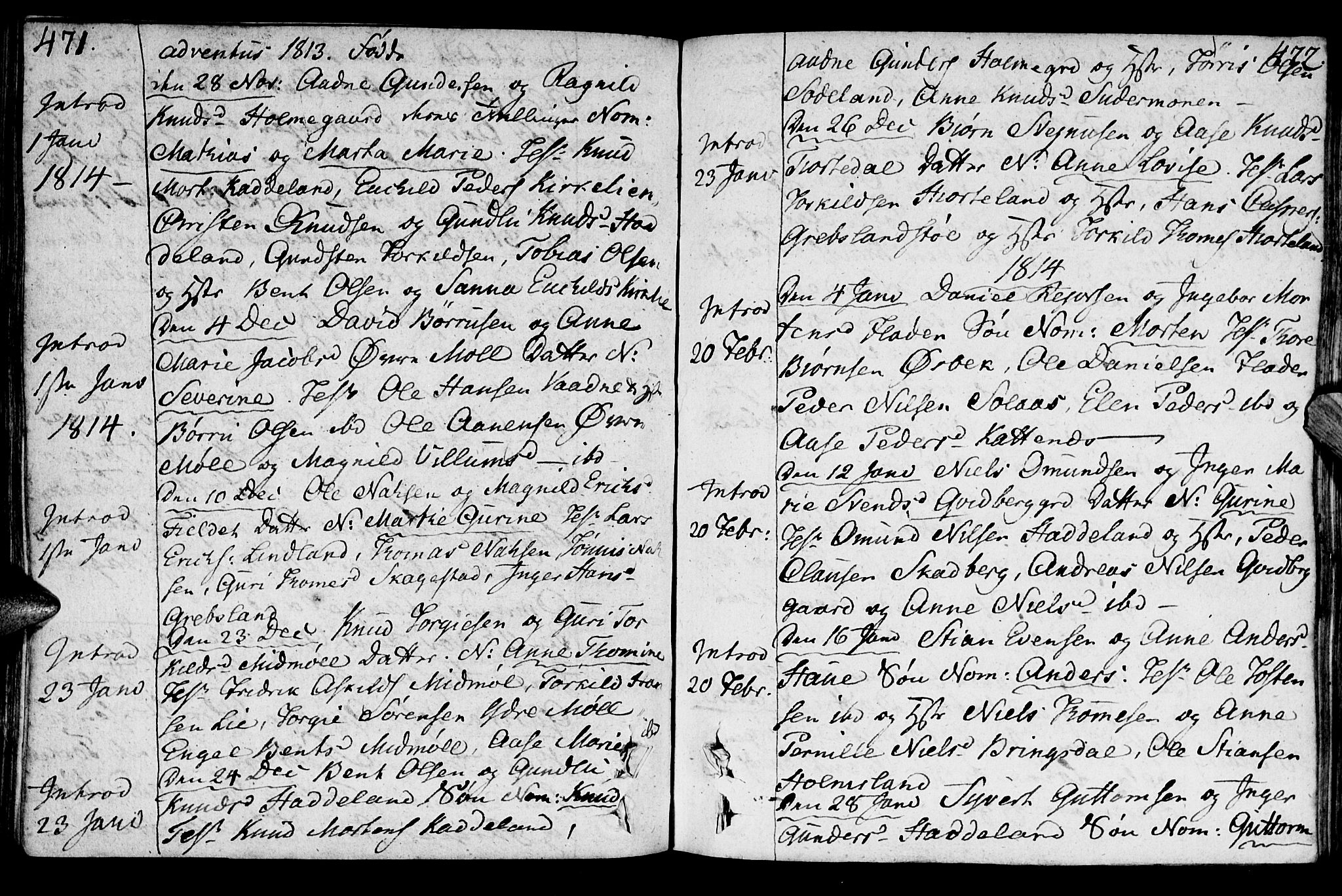 Holum sokneprestkontor, SAK/1111-0022/F/Fa/Faa/L0003: Parish register (official) no. A 3, 1780-1821, p. 471-472