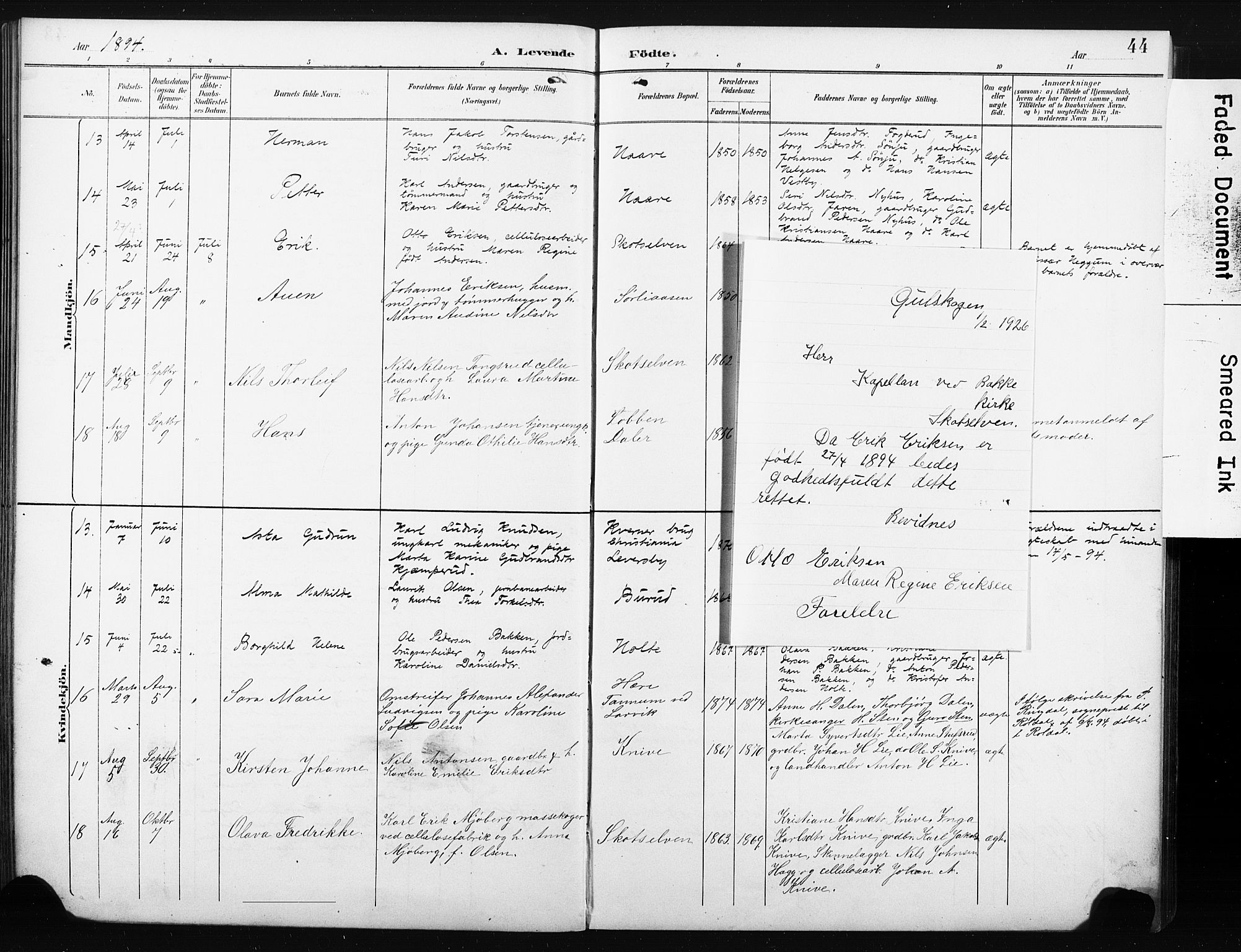 Eiker kirkebøker, AV/SAKO-A-4/F/Fc/L0002: Parish register (official) no. III 2, 1889-1897, p. 44