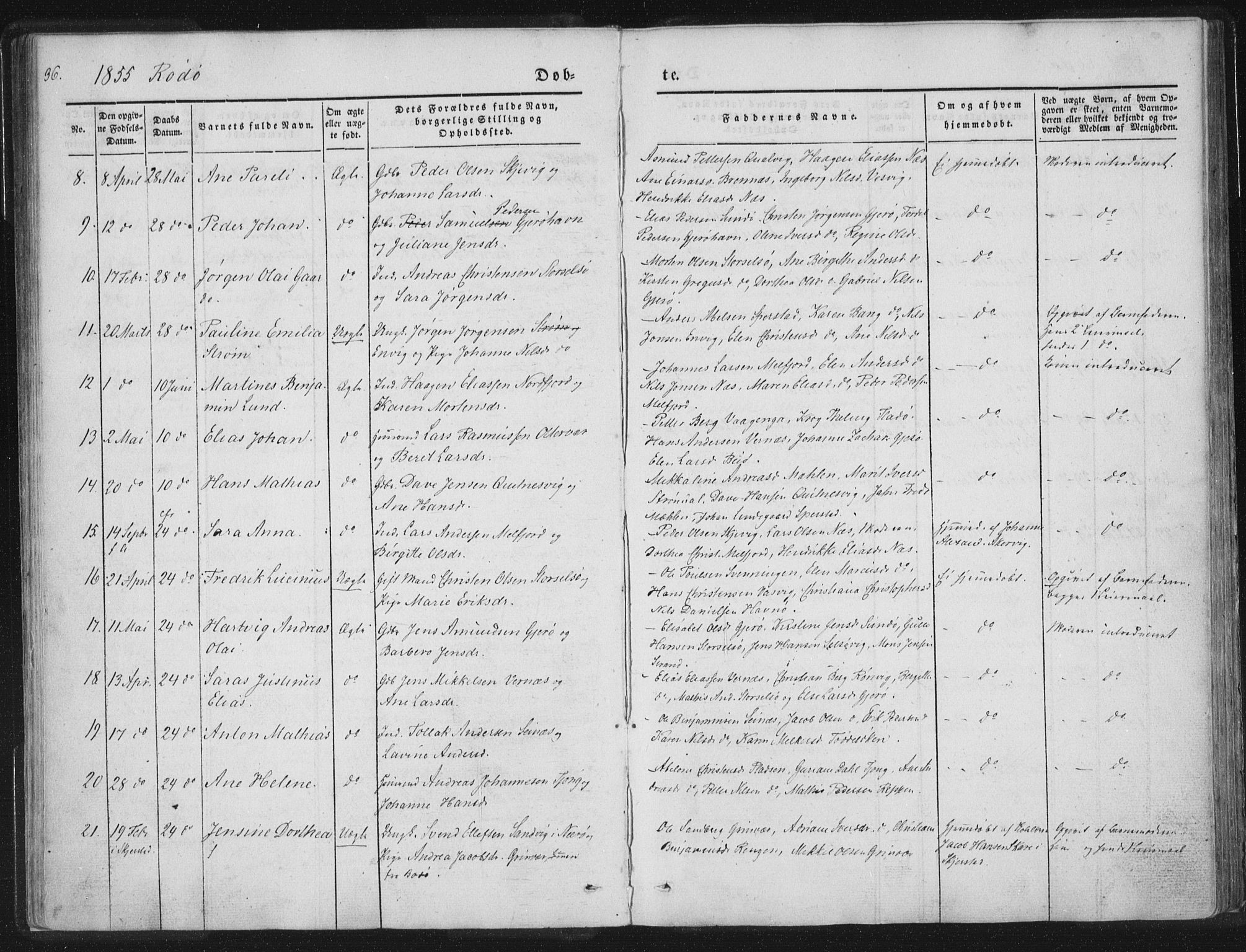 Ministerialprotokoller, klokkerbøker og fødselsregistre - Nordland, AV/SAT-A-1459/841/L0602: Parish register (official) no. 841A08 /1, 1845-1859, p. 36