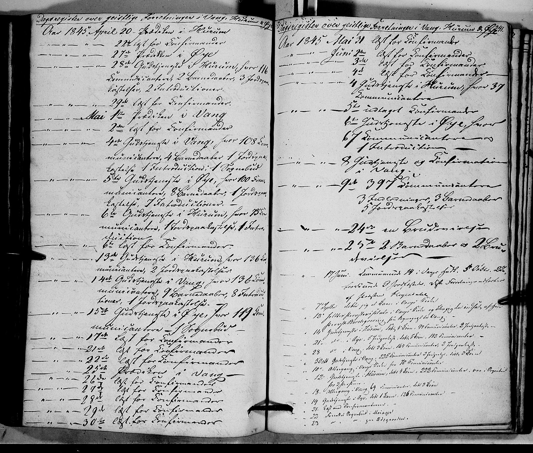 Vang prestekontor, Valdres, SAH/PREST-140/H/Ha/L0005: Parish register (official) no. 5, 1831-1845, p. 241