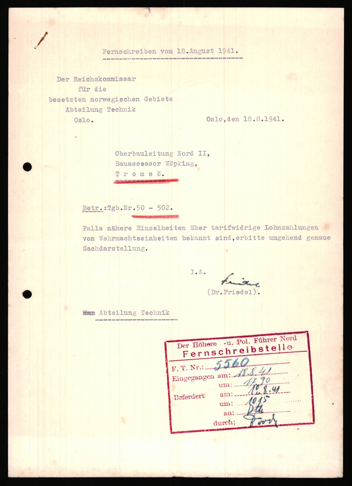 Tyske arkiver, Organisation Todt (OT), Einsatzgruppe Wiking, AV/RA-RAFA-2188/2/B/Bb/L0006: Korrespondanse med Kriegsmarine, 1940-1941, p. 534