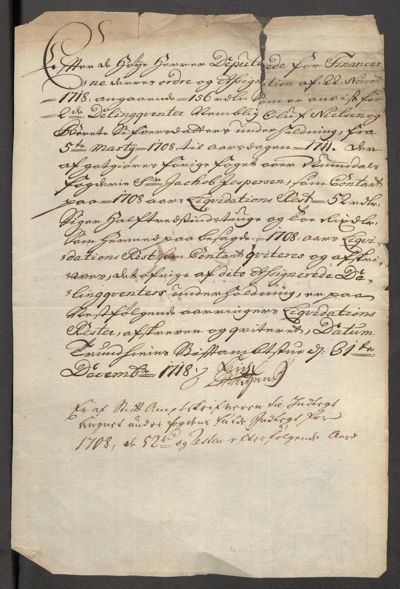 Rentekammeret inntil 1814, Reviderte regnskaper, Fogderegnskap, RA/EA-4092/R64/L4430: Fogderegnskap Namdal, 1707-1708, p. 438