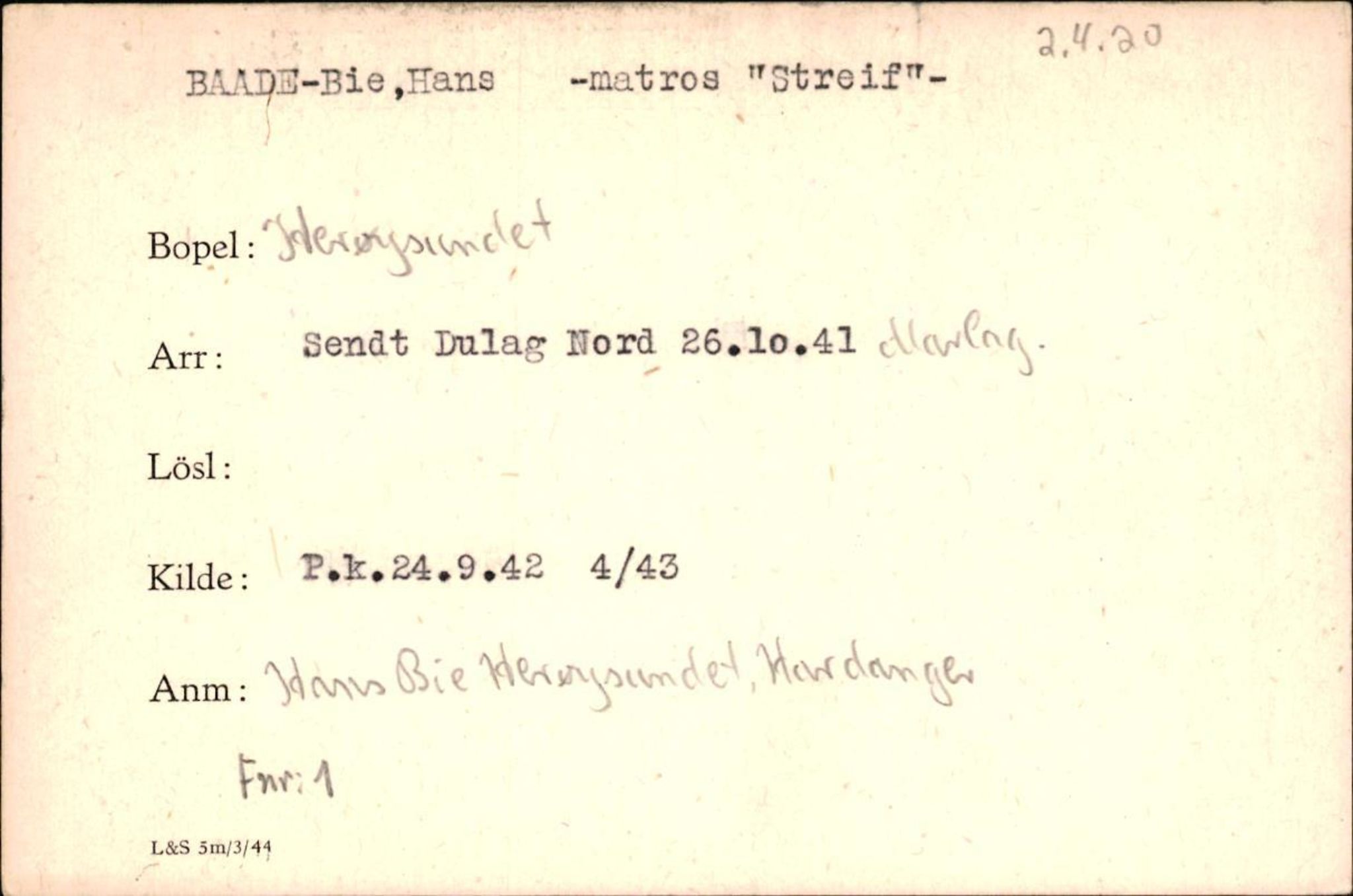 Forsvaret, Forsvarets krigshistoriske avdeling, AV/RA-RAFA-2017/Y/Yf/L0200: II-C-11-2102  -  Norske krigsfanger i Tyskland, 1940-1945, p. 59