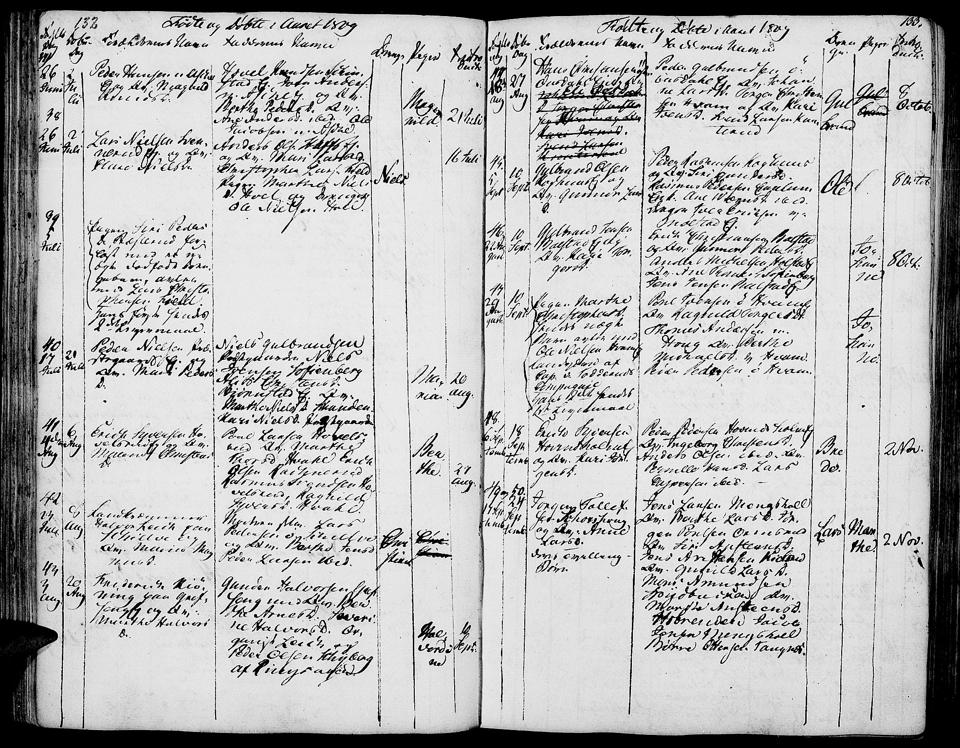 Nes prestekontor, Hedmark, AV/SAH-PREST-020/K/Ka/L0001: Parish register (official) no. 1, 1802-1814, p. 132-133