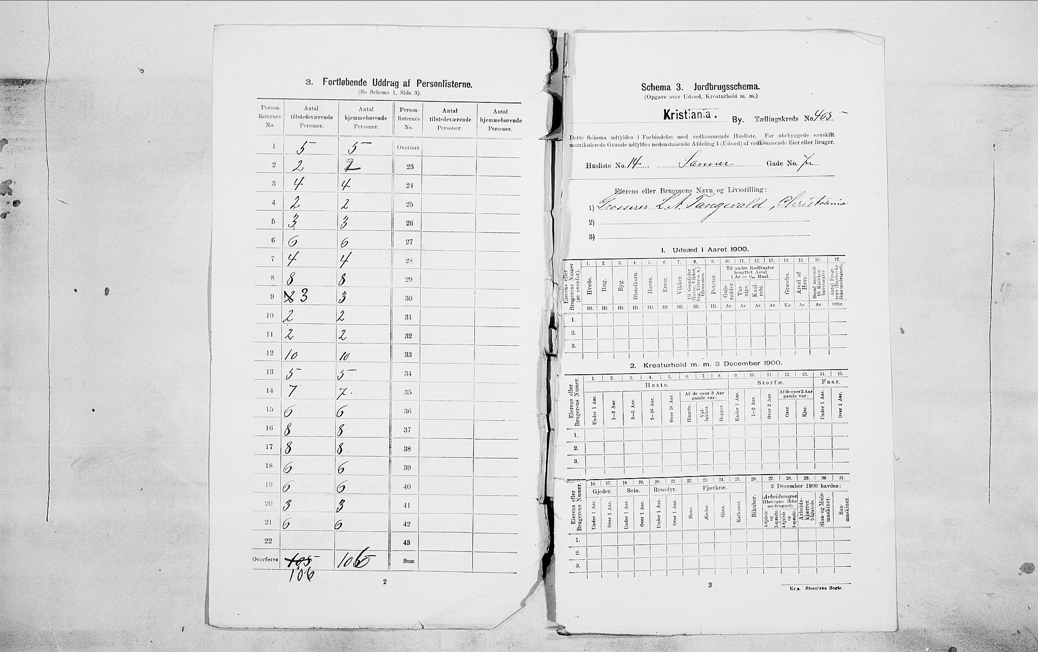 SAO, 1900 census for Kristiania, 1900, p. 78551