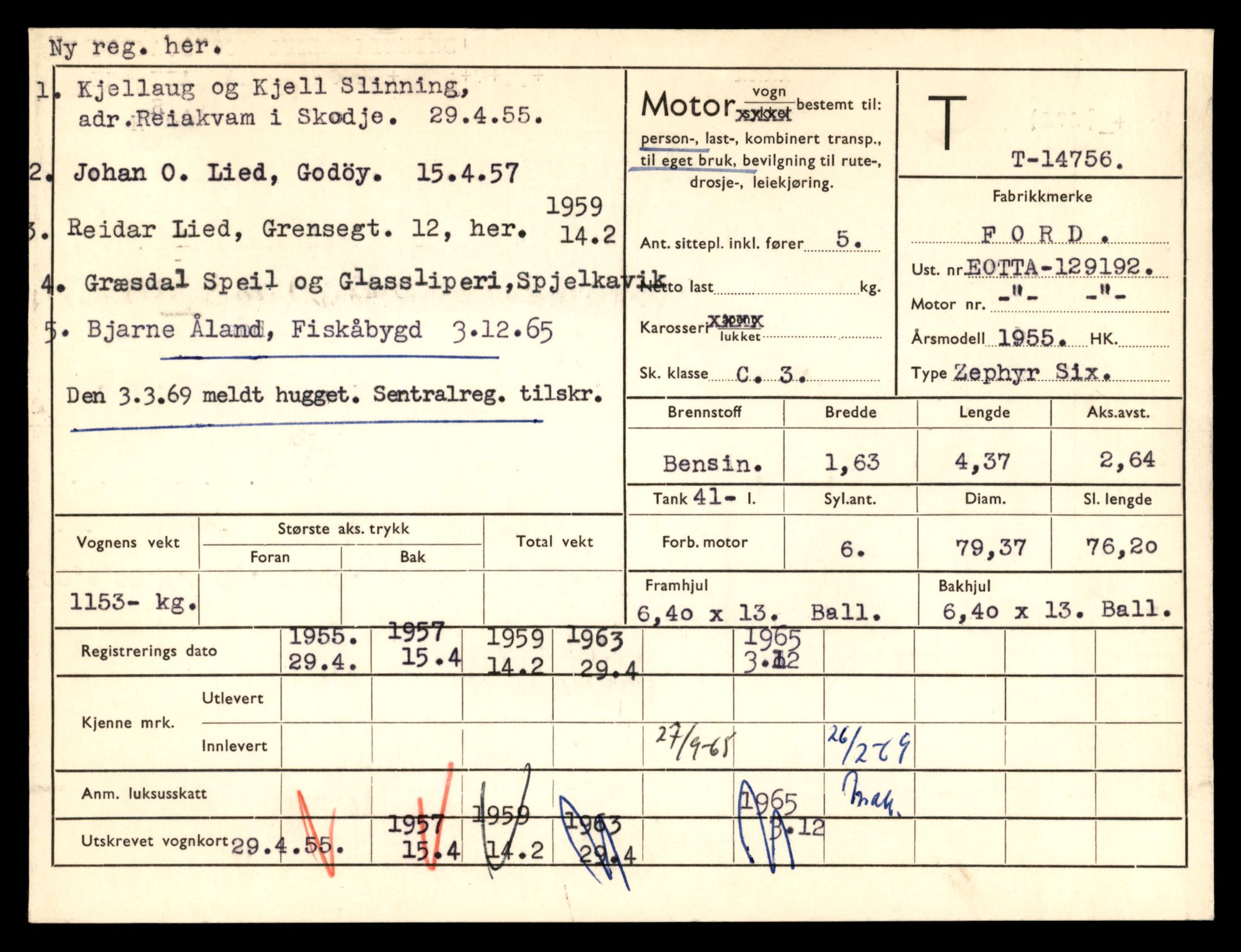 Møre og Romsdal vegkontor - Ålesund trafikkstasjon, AV/SAT-A-4099/F/Fe/L0048: Registreringskort for kjøretøy T 14721 - T 14863, 1927-1998, p. 671