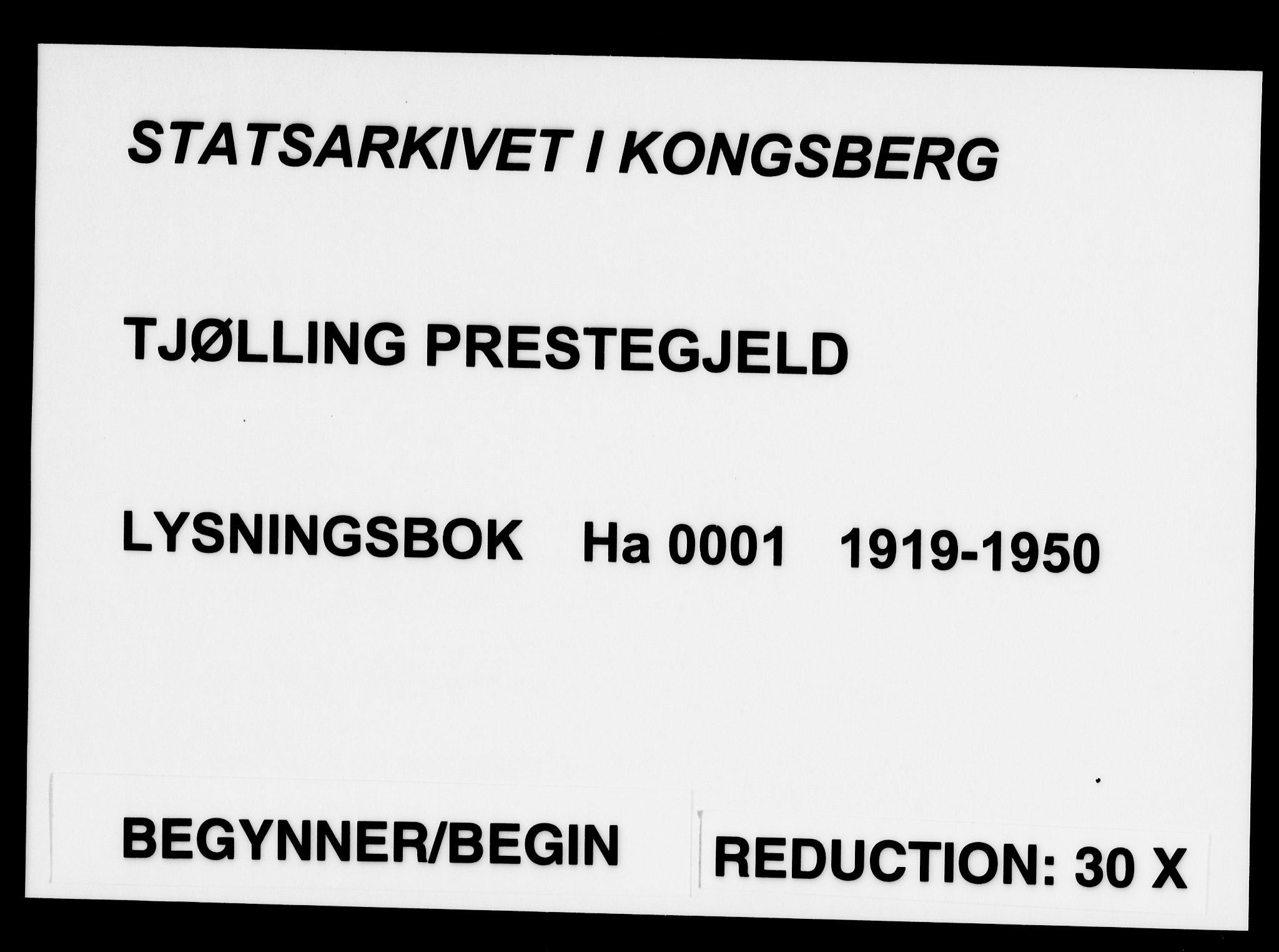Tjølling kirkebøker, SAKO/A-60/H/Ha/L0001: Banns register no. 1, 1919-1950