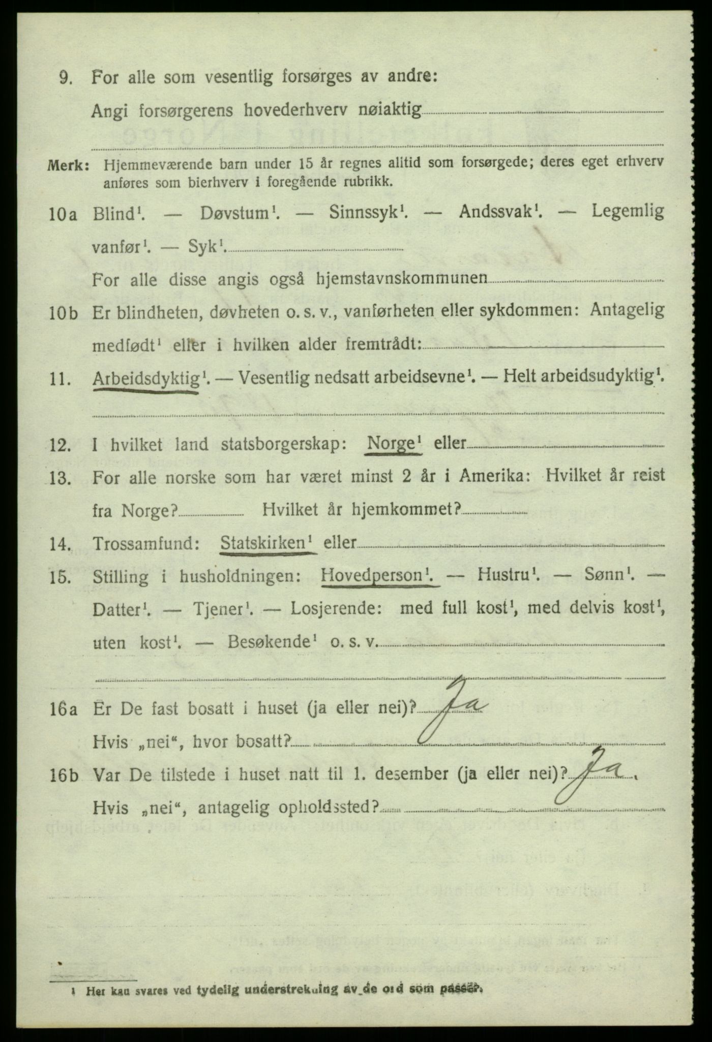 SAB, 1920 census for Åsane, 1920, p. 1196