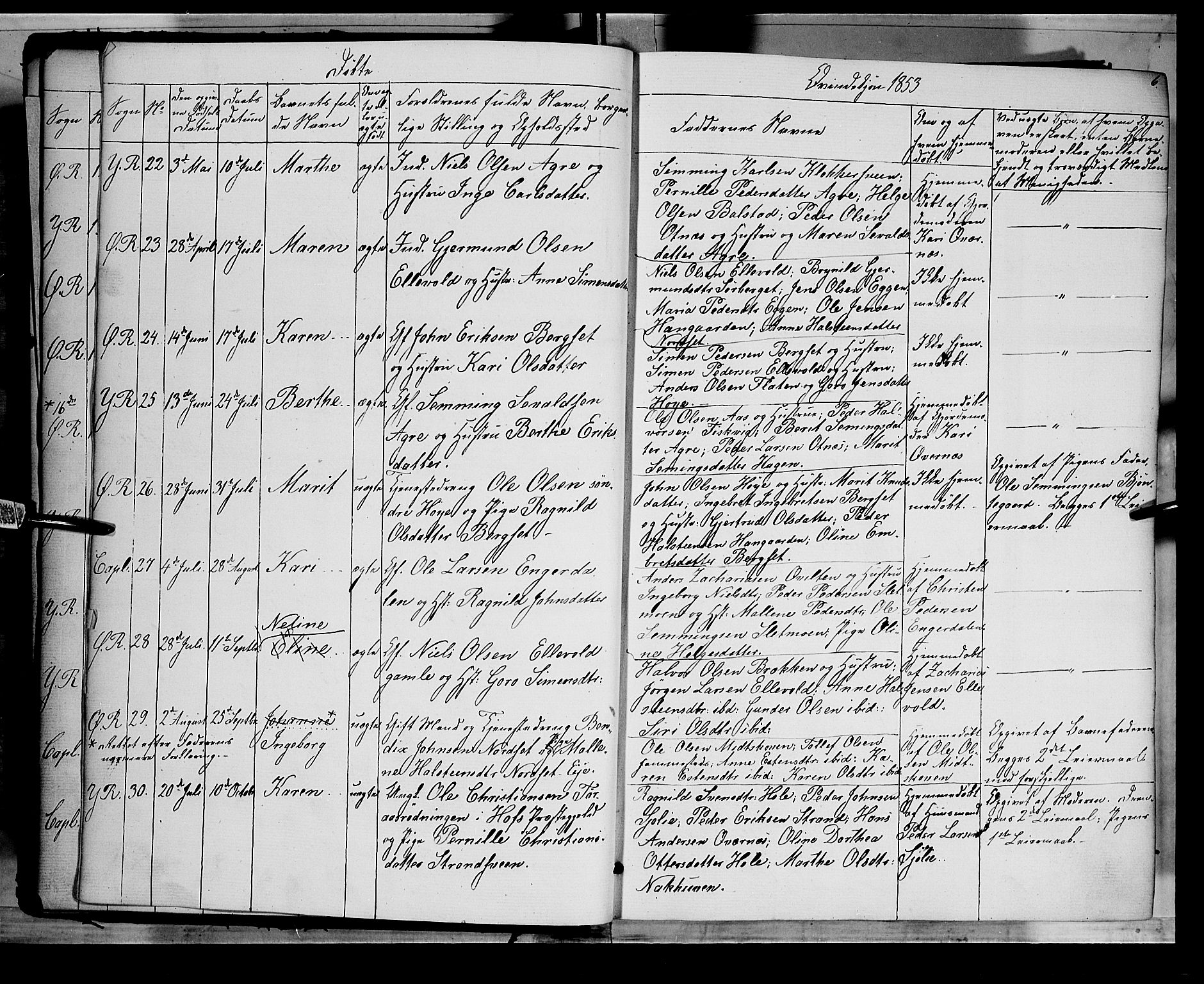 Rendalen prestekontor, AV/SAH-PREST-054/H/Ha/Haa/L0005: Parish register (official) no. 5, 1853-1866, p. 6