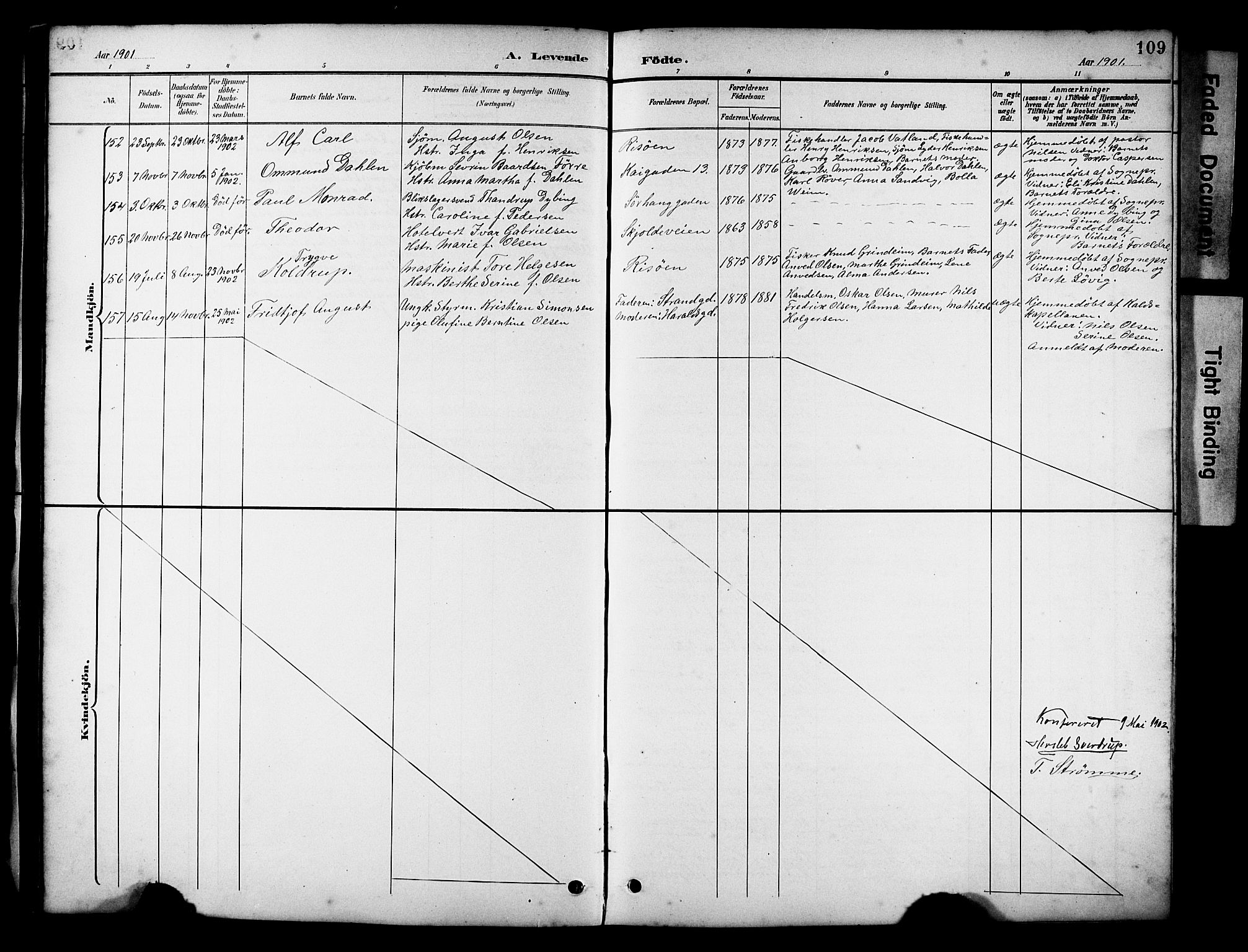 Haugesund sokneprestkontor, AV/SAST-A -101863/H/Ha/Hab/L0005: Parish register (copy) no. B 5, 1894-1908, p. 109