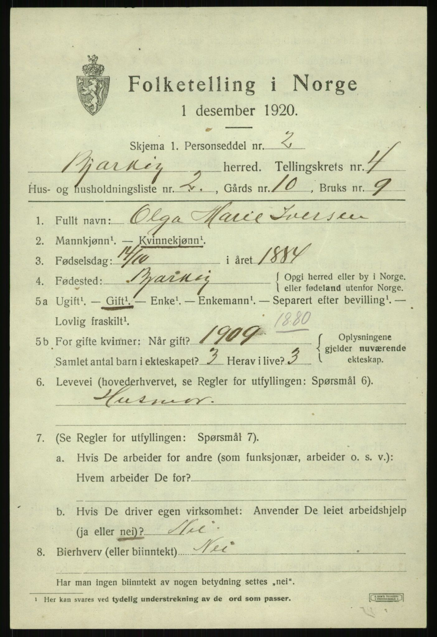 SATØ, 1920 census for Bjarkøy, 1920, p. 2035