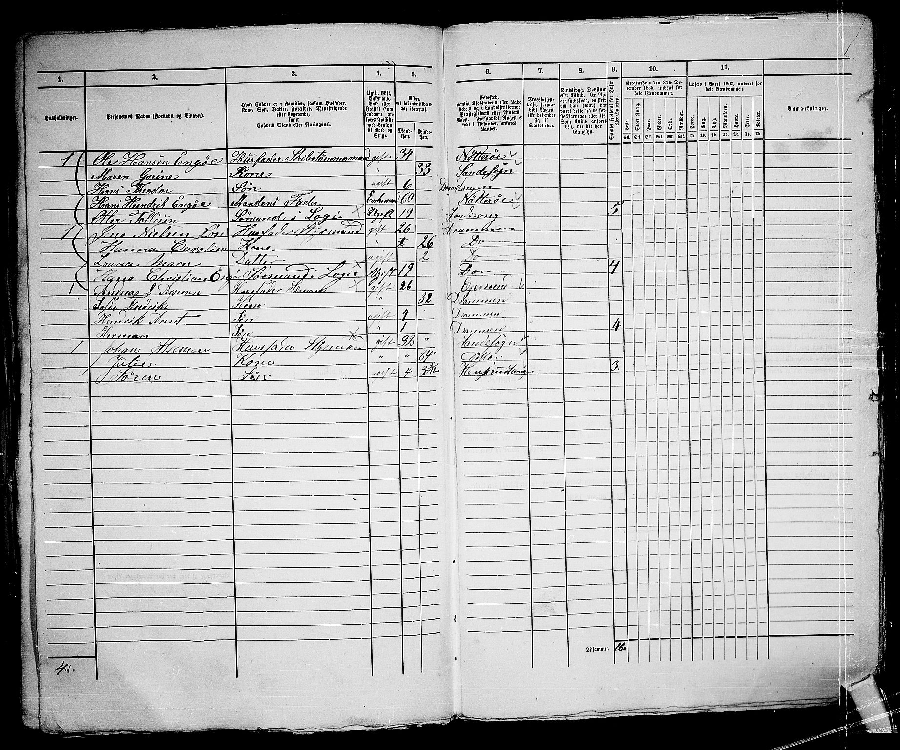 RA, 1865 census for Strømsø in Drammen, 1865, p. 989