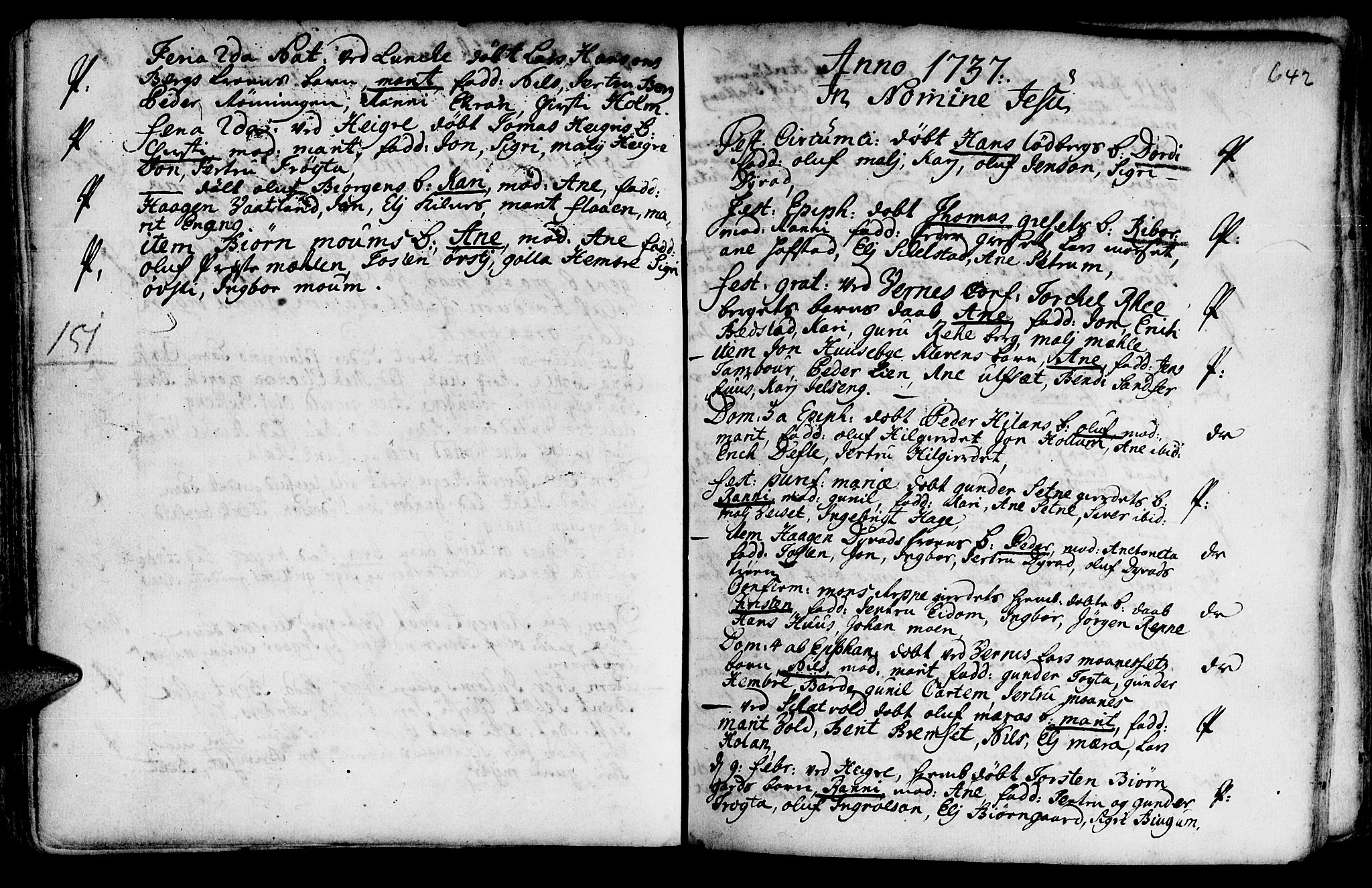 Ministerialprotokoller, klokkerbøker og fødselsregistre - Nord-Trøndelag, SAT/A-1458/709/L0055: Parish register (official) no. 709A03, 1730-1739, p. 641-642