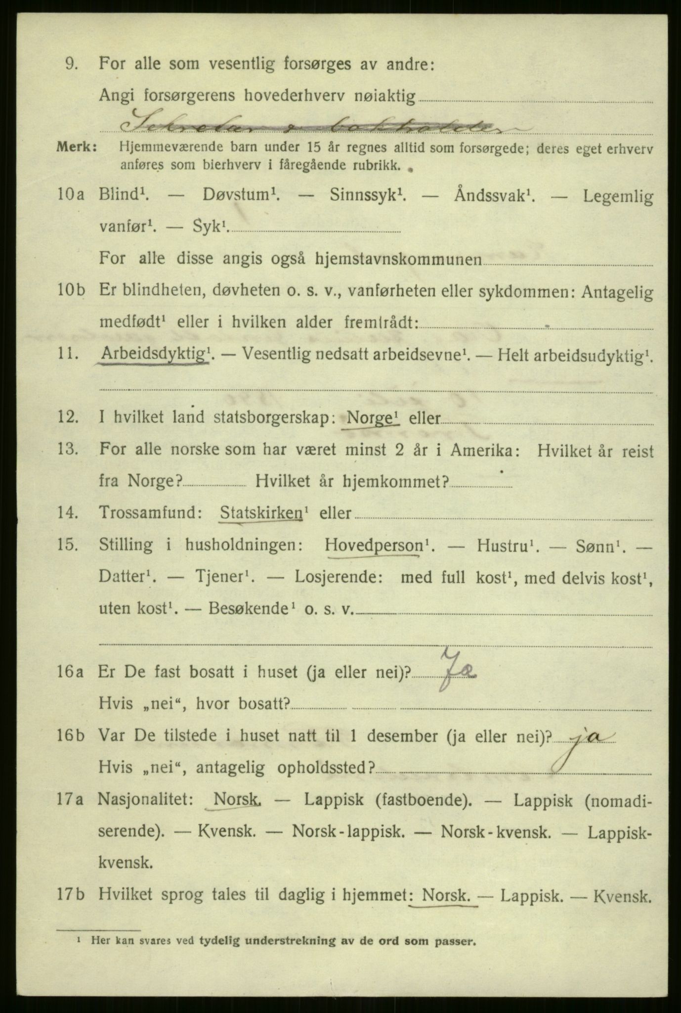 SATØ, 1920 census for Hammerfest, 1920, p. 2431