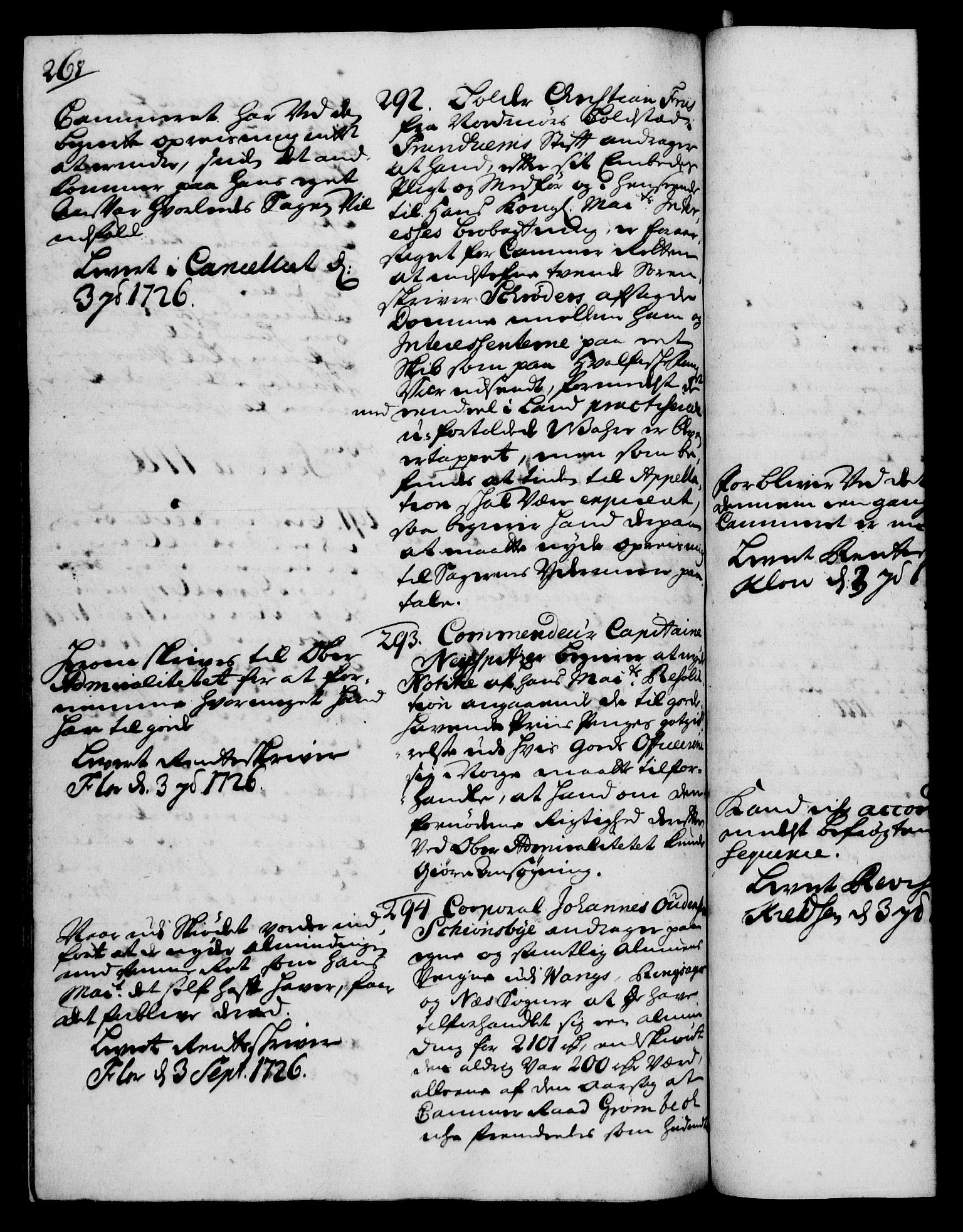 Rentekammeret, Kammerkanselliet, RA/EA-3111/G/Gh/Gha/L0008: Norsk ekstraktmemorialprotokoll (merket RK 53.53), 1725-1726, p. 268