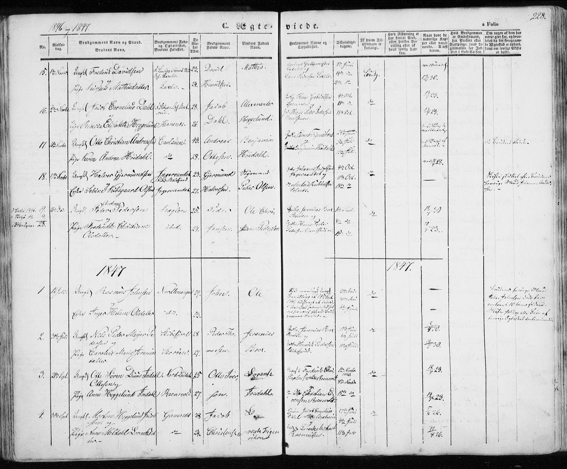 Karlsøy sokneprestembete, AV/SATØ-S-1299/H/Ha/Haa/L0003kirke: Parish register (official) no. 3, 1843-1860, p. 228