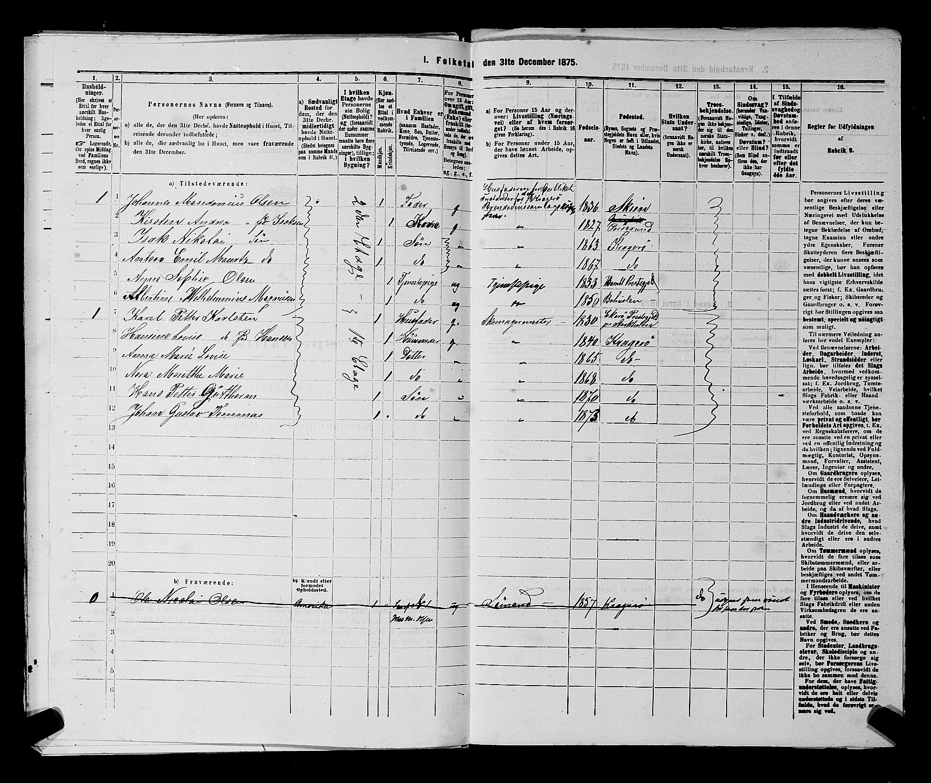 SAKO, 1875 census for 0801P Kragerø, 1875, p. 229