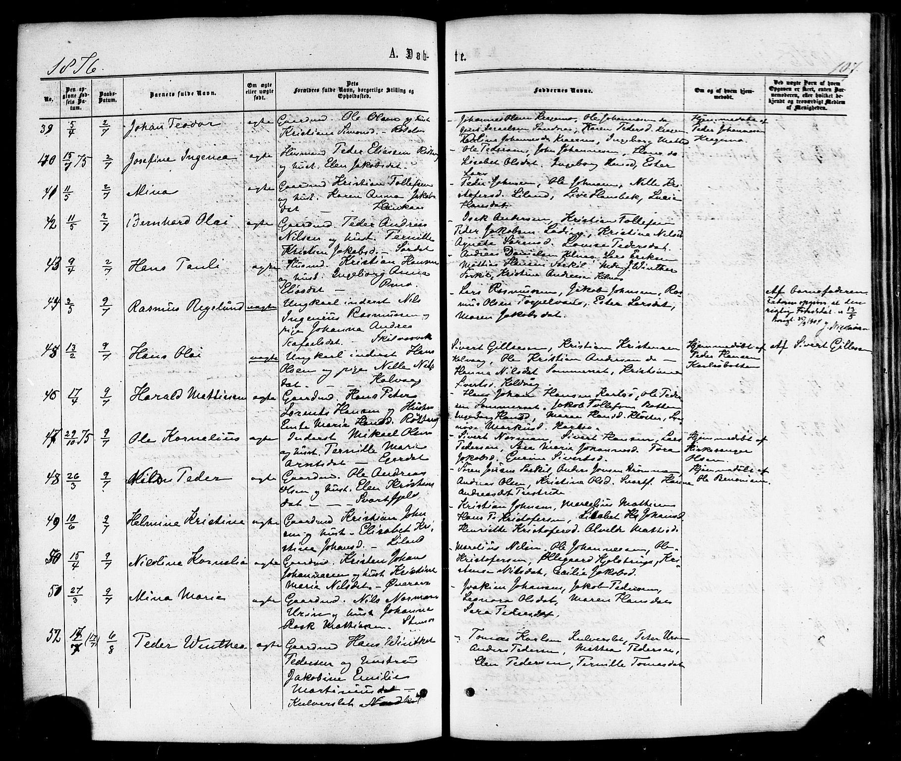 Ministerialprotokoller, klokkerbøker og fødselsregistre - Nordland, AV/SAT-A-1459/859/L0845: Parish register (official) no. 859A05, 1863-1877, p. 107