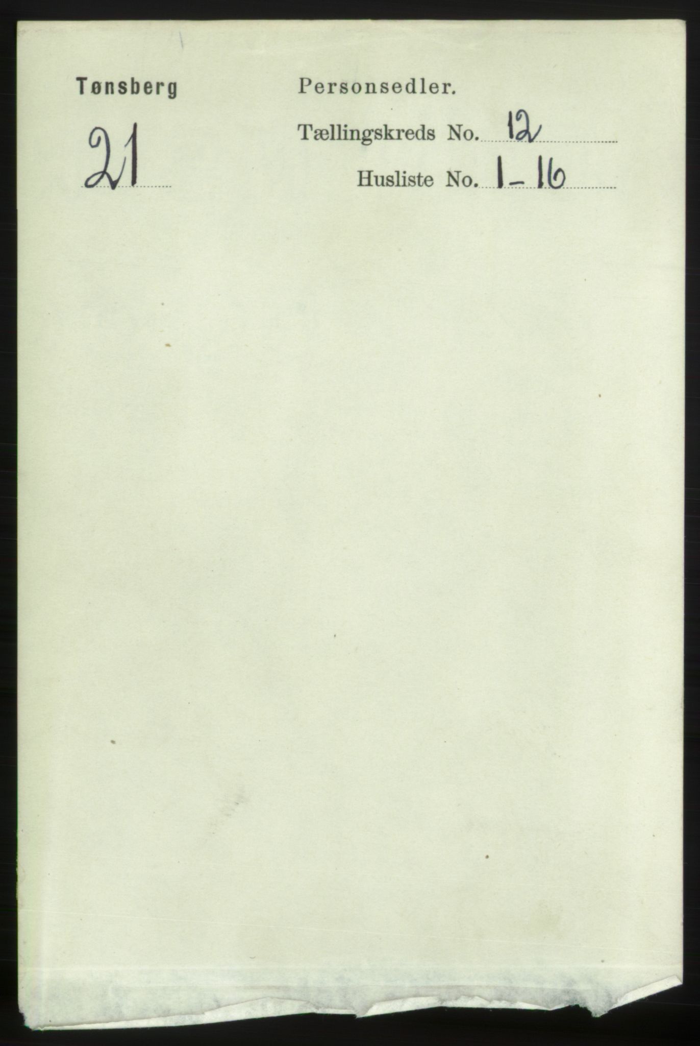 RA, 1891 census for 0705 Tønsberg, 1891, p. 4062