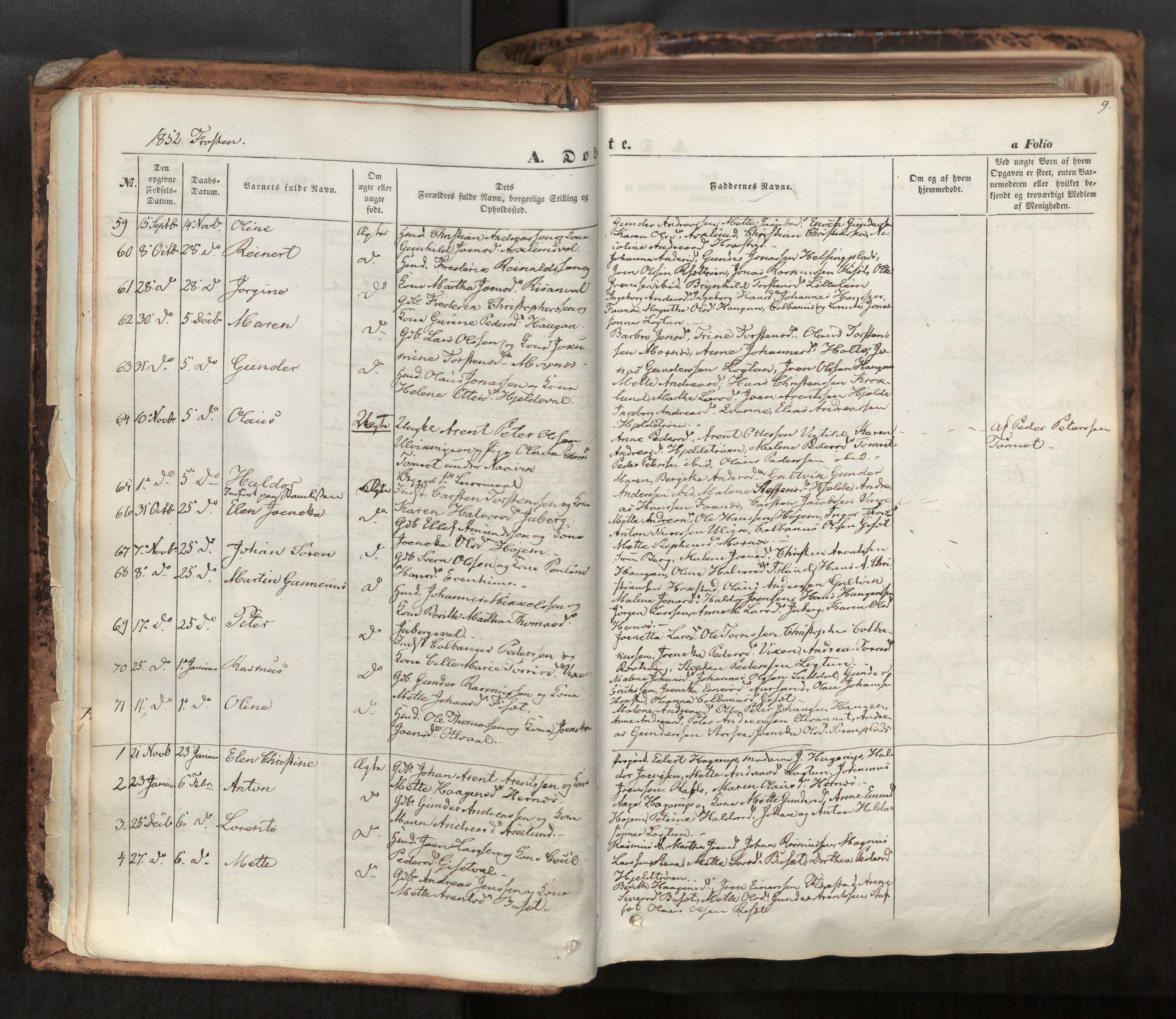Ministerialprotokoller, klokkerbøker og fødselsregistre - Nord-Trøndelag, SAT/A-1458/713/L0116: Parish register (official) no. 713A07, 1850-1877, p. 9