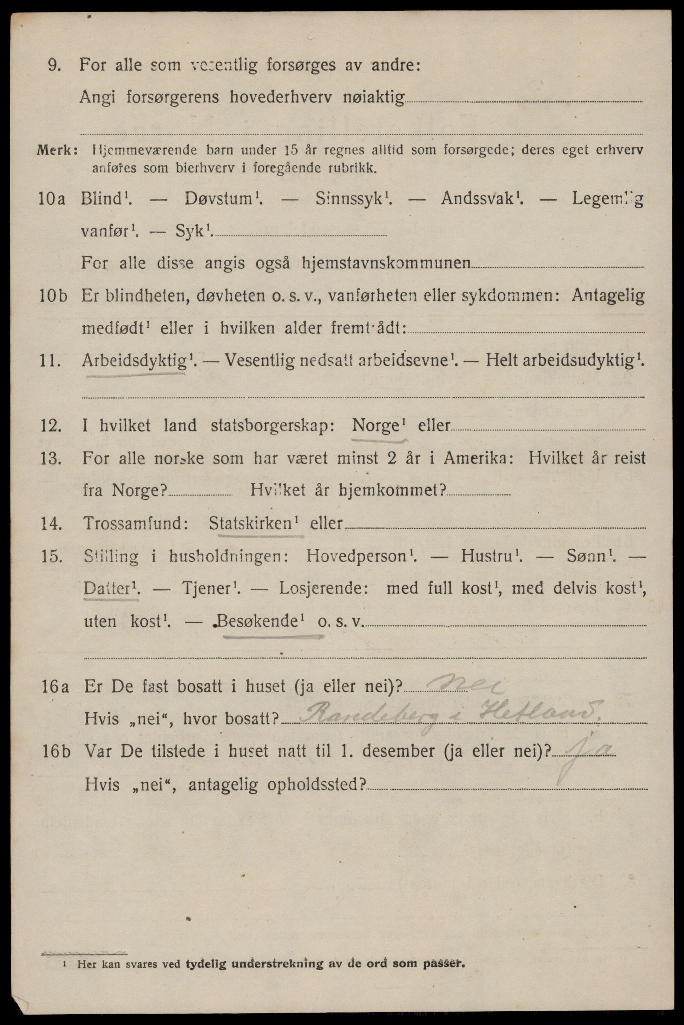 SAST, 1920 census for Håland, 1920, p. 9968