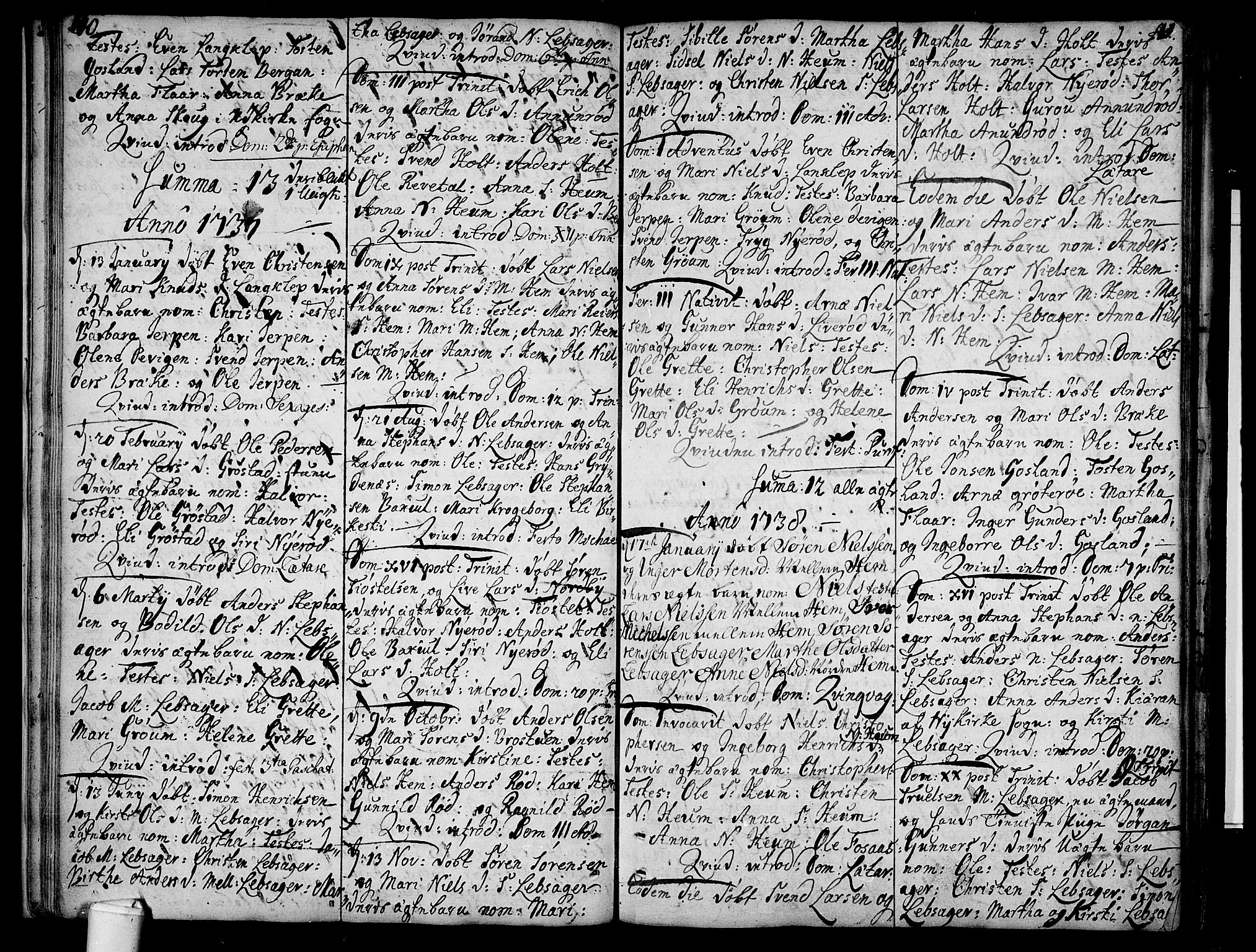 Våle kirkebøker, AV/SAKO-A-334/F/Fa/L0004: Parish register (official) no. I 4 /1, 1732-1773, p. 40-41