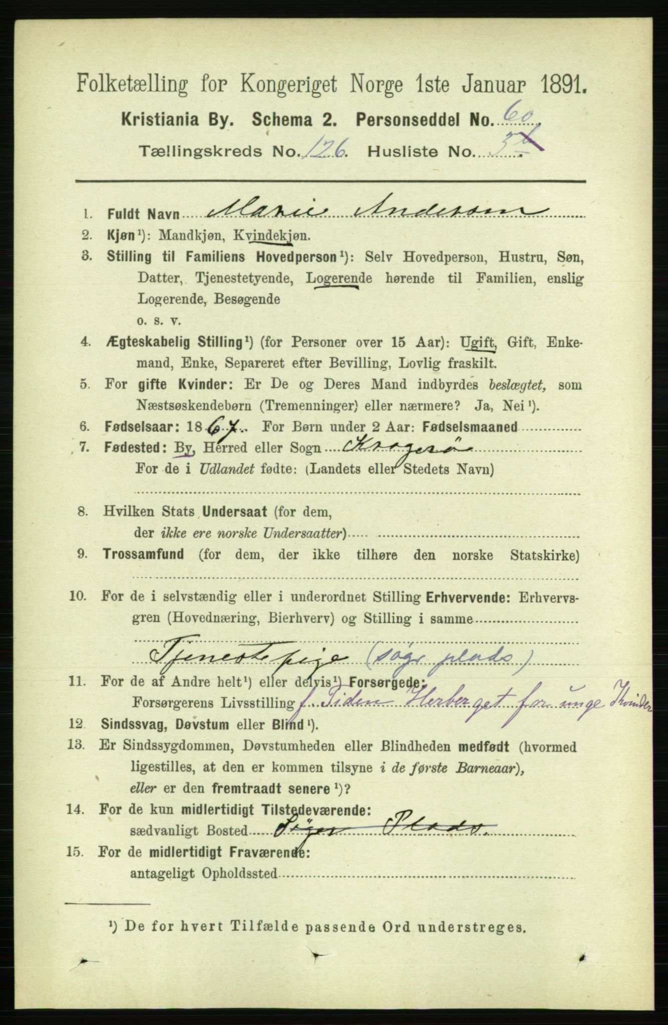 RA, 1891 census for 0301 Kristiania, 1891, p. 67276