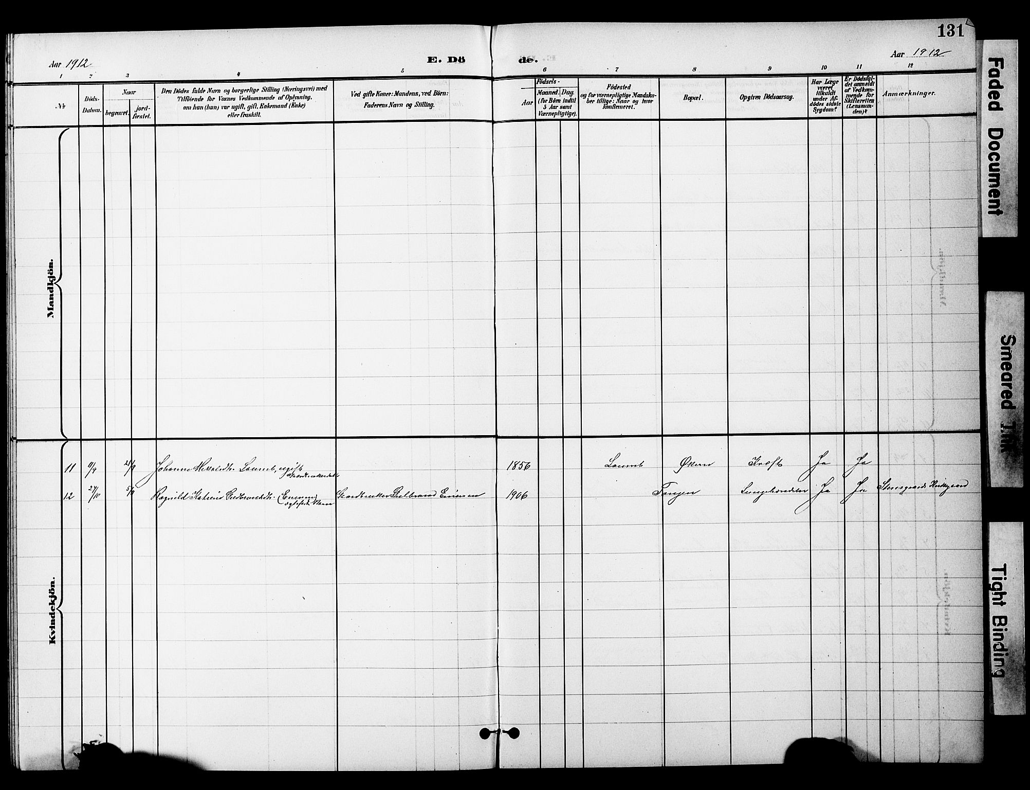 Nannestad prestekontor Kirkebøker, SAO/A-10414a/G/Gc/L0001: Parish register (copy) no. III 1, 1901-1916, p. 131
