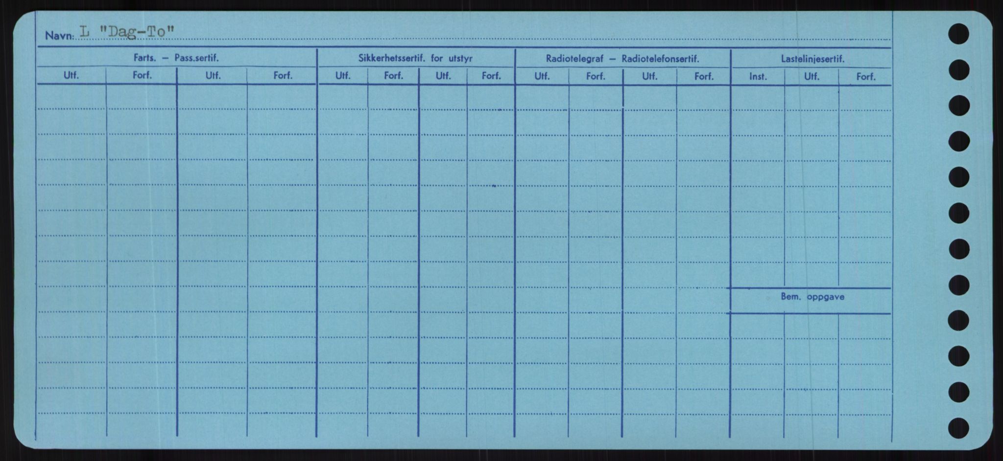 Sjøfartsdirektoratet med forløpere, Skipsmålingen, RA/S-1627/H/Hc/L0001: Lektere, A-Y, p. 100