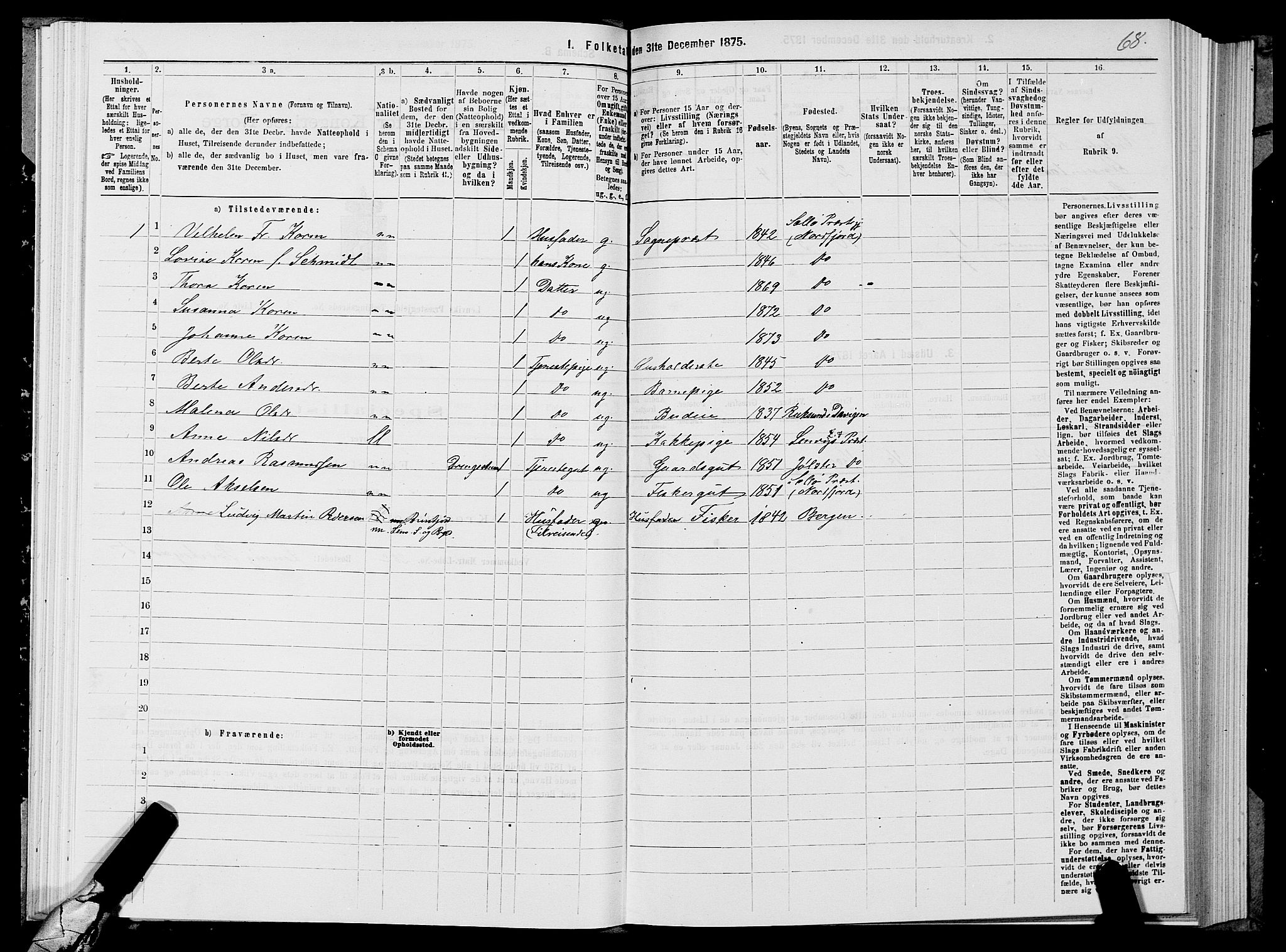 SATØ, 1875 census for 1931P Lenvik, 1875, p. 2068