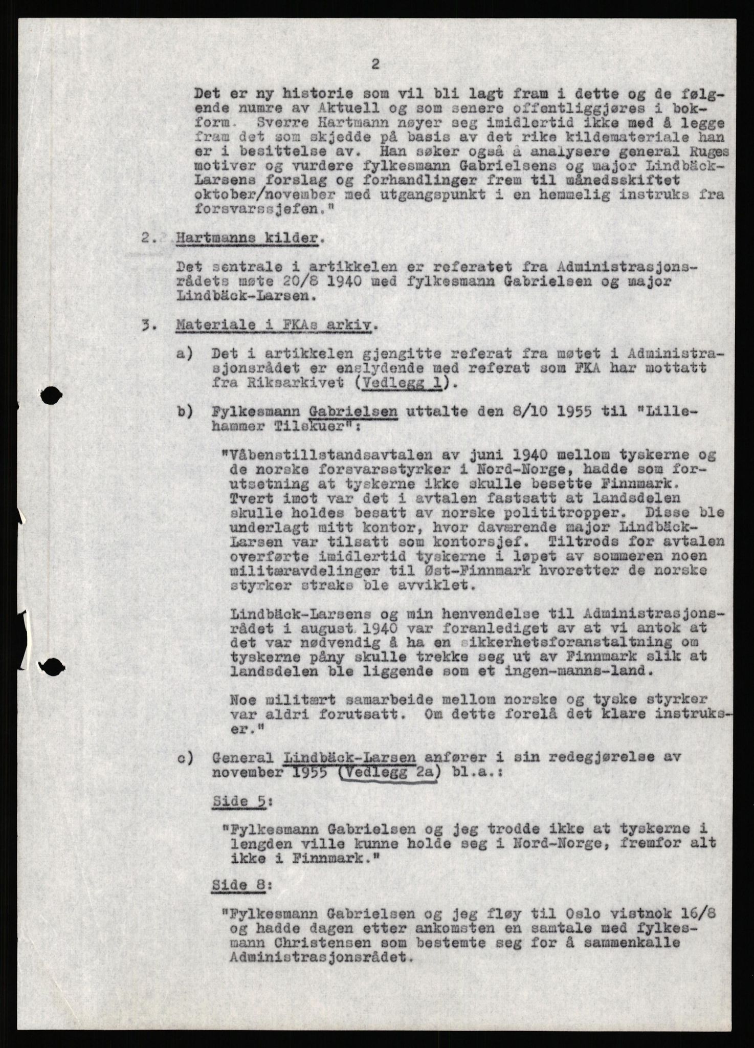 Forsvaret, Forsvarets krigshistoriske avdeling, RA/RAFA-2017/Y/Yf/L0199: II-C-11-2101  -  Kapitulasjonen i 1940, 1940-1971, p. 334