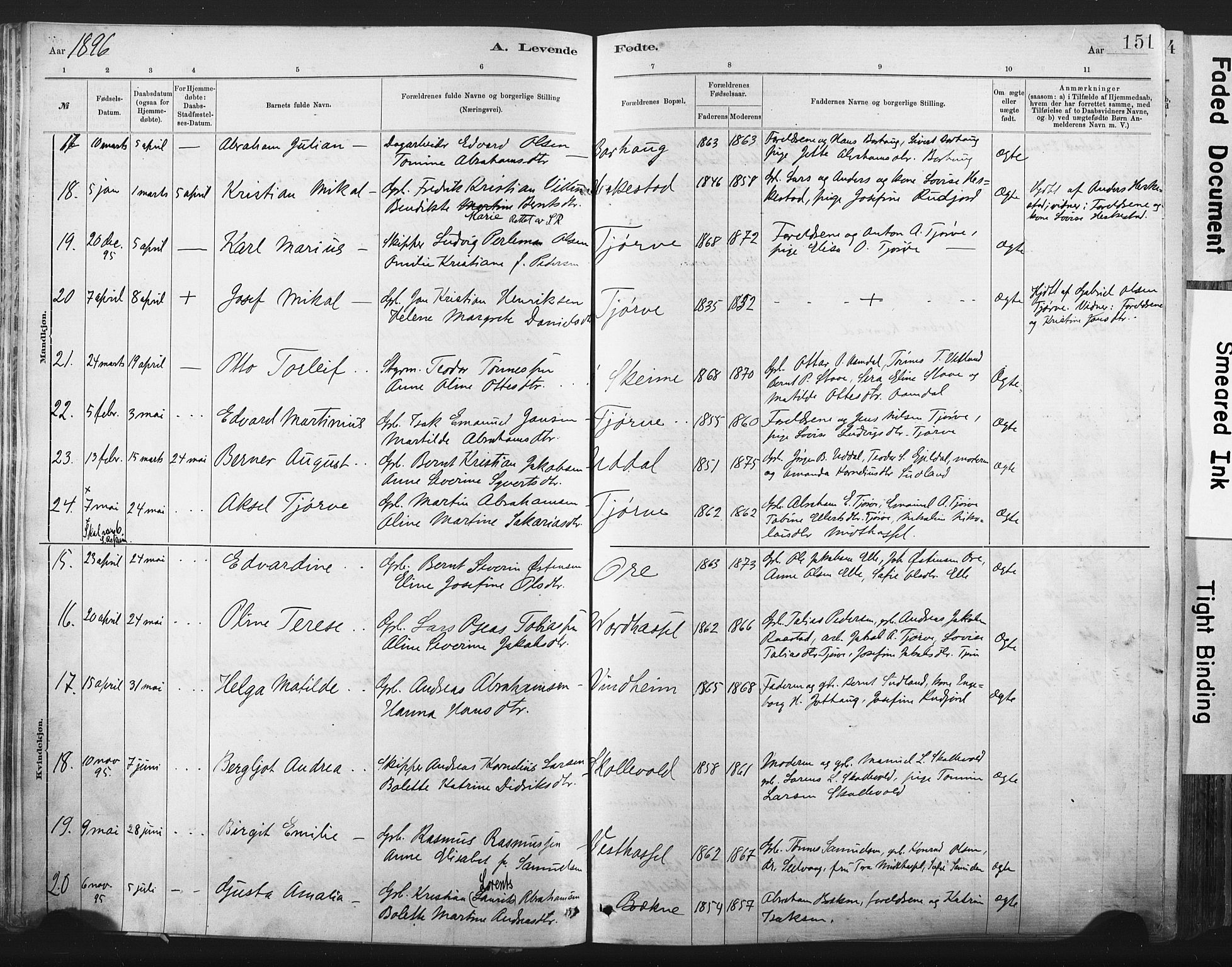 Lista sokneprestkontor, AV/SAK-1111-0027/F/Fa/L0012: Parish register (official) no. A 12, 1879-1903, p. 151