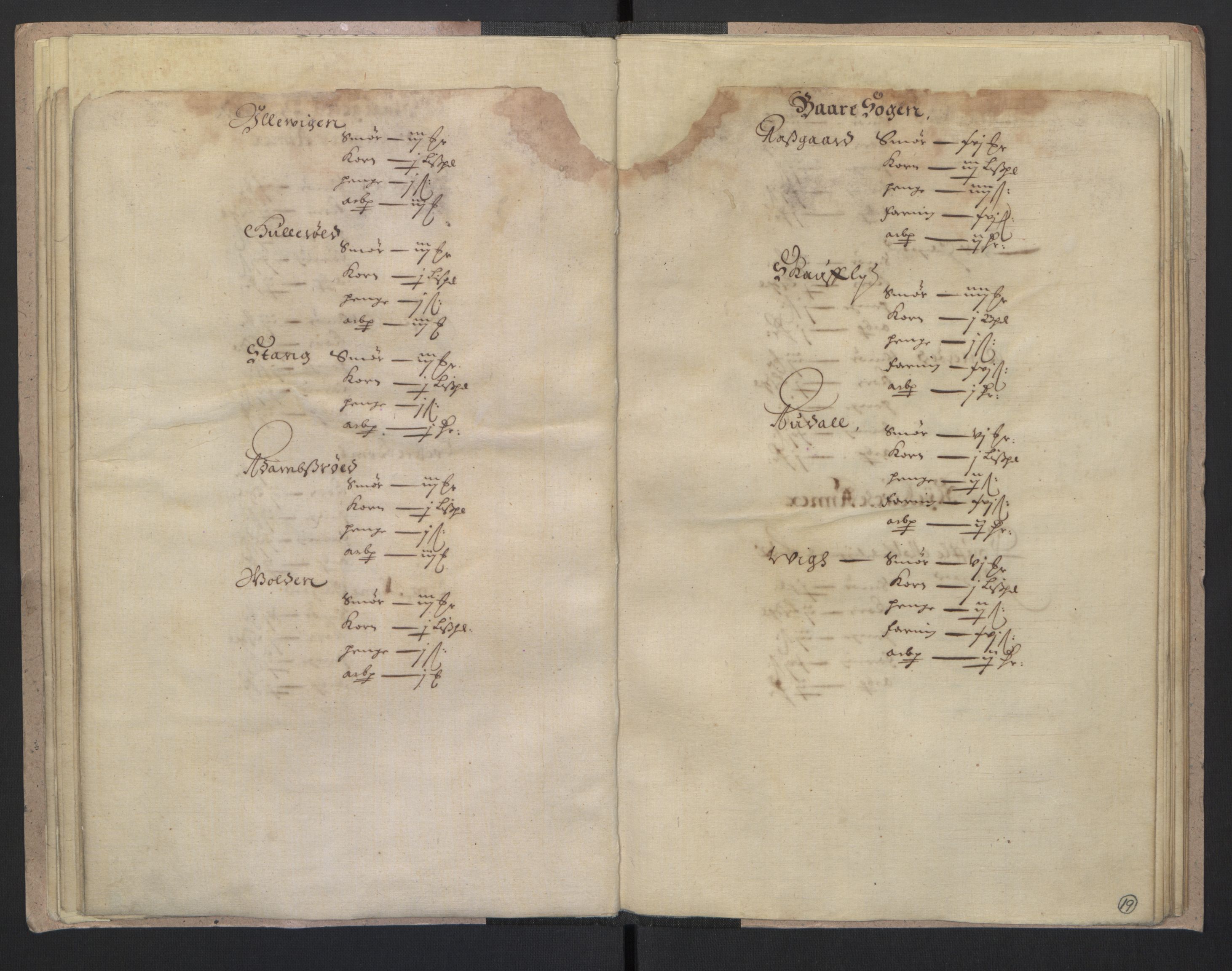 Rentekammeret inntil 1814, Realistisk ordnet avdeling, AV/RA-EA-4070/L/L0014/0003: Tønsberg lagdømme. Tønsberg len: / Tønsberg prostis jordebok, 1661, p. 18b-19a